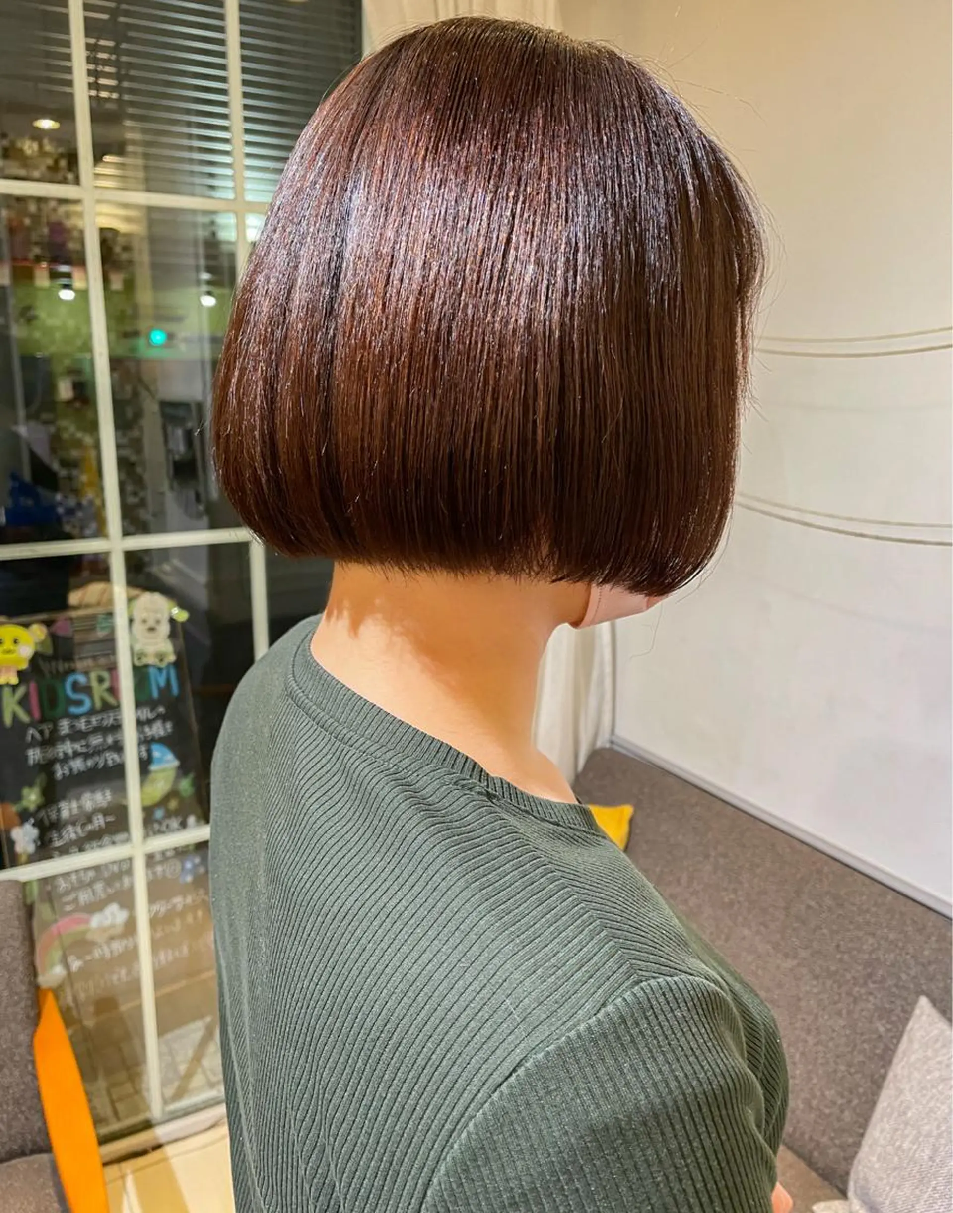 ショート パーマ ストレートパーマ ボブ ブリーチ/miinaのヘアスタイル