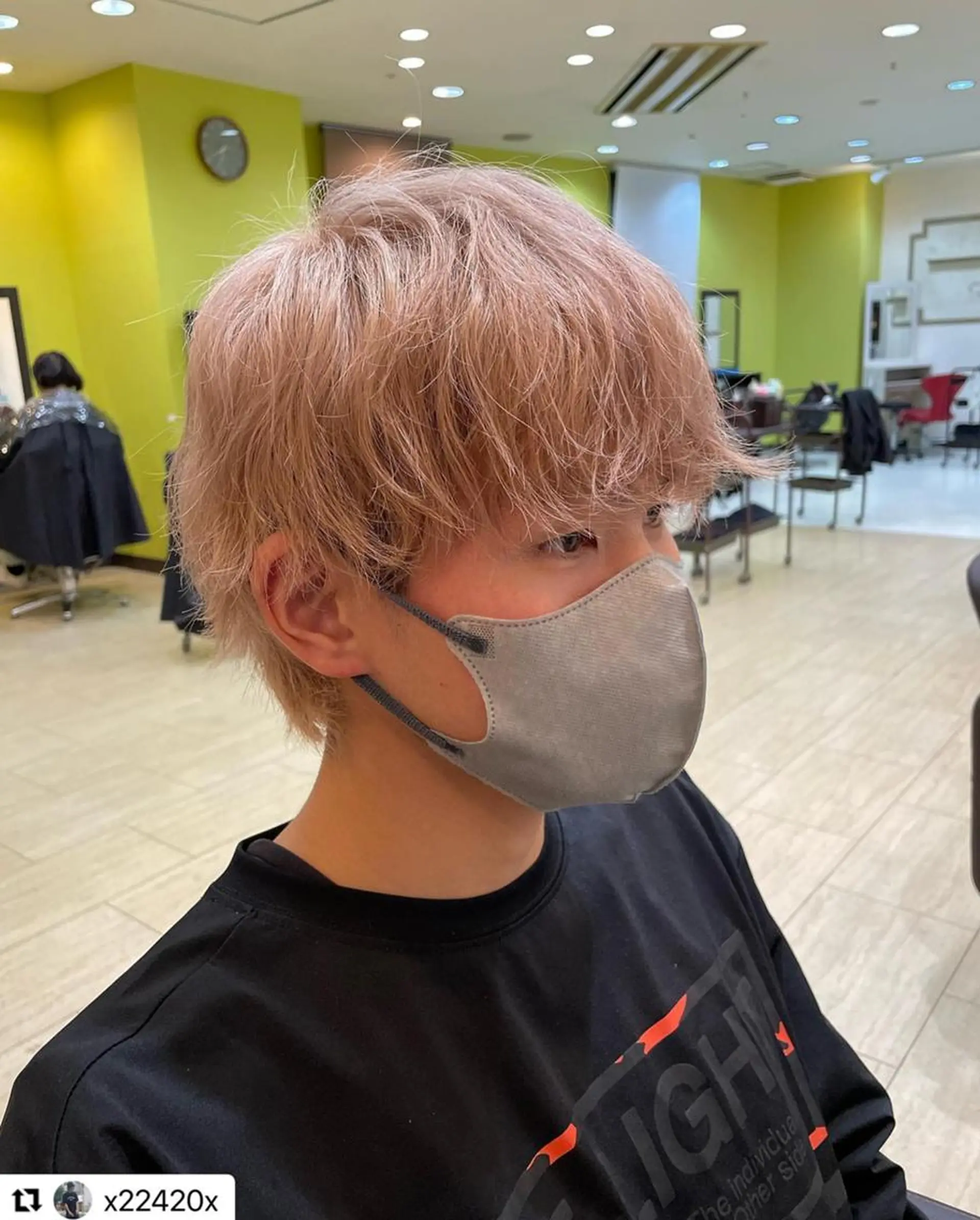 ミディアム カラー メンズ ベージュカラー ミルキーベージュ 🩷Eny terrace🩷のヘアスタイル