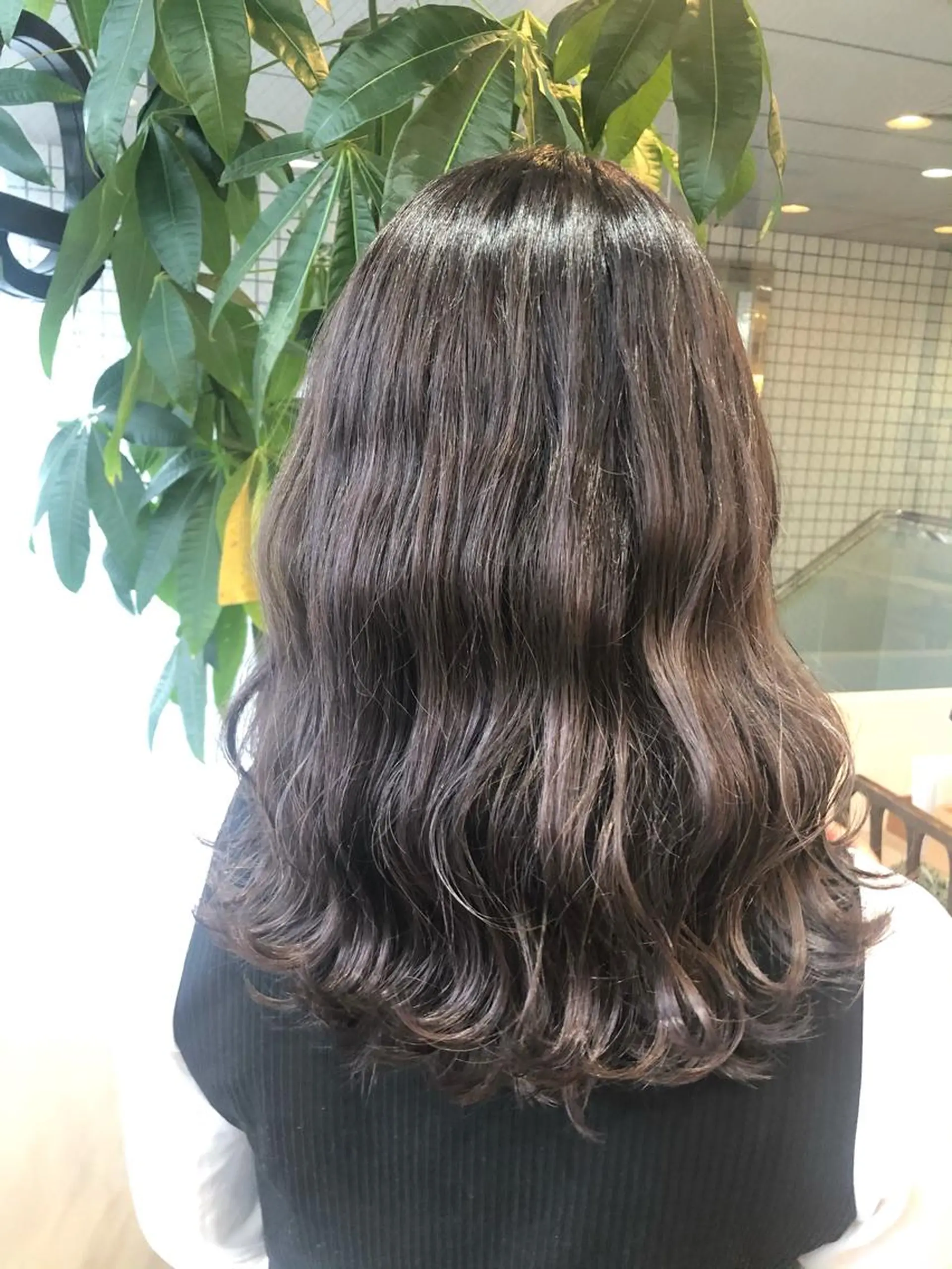 セミロング カラー アッシュ ダブルカラー イルミナカラー CASA 祇園四条のヘアスタイル