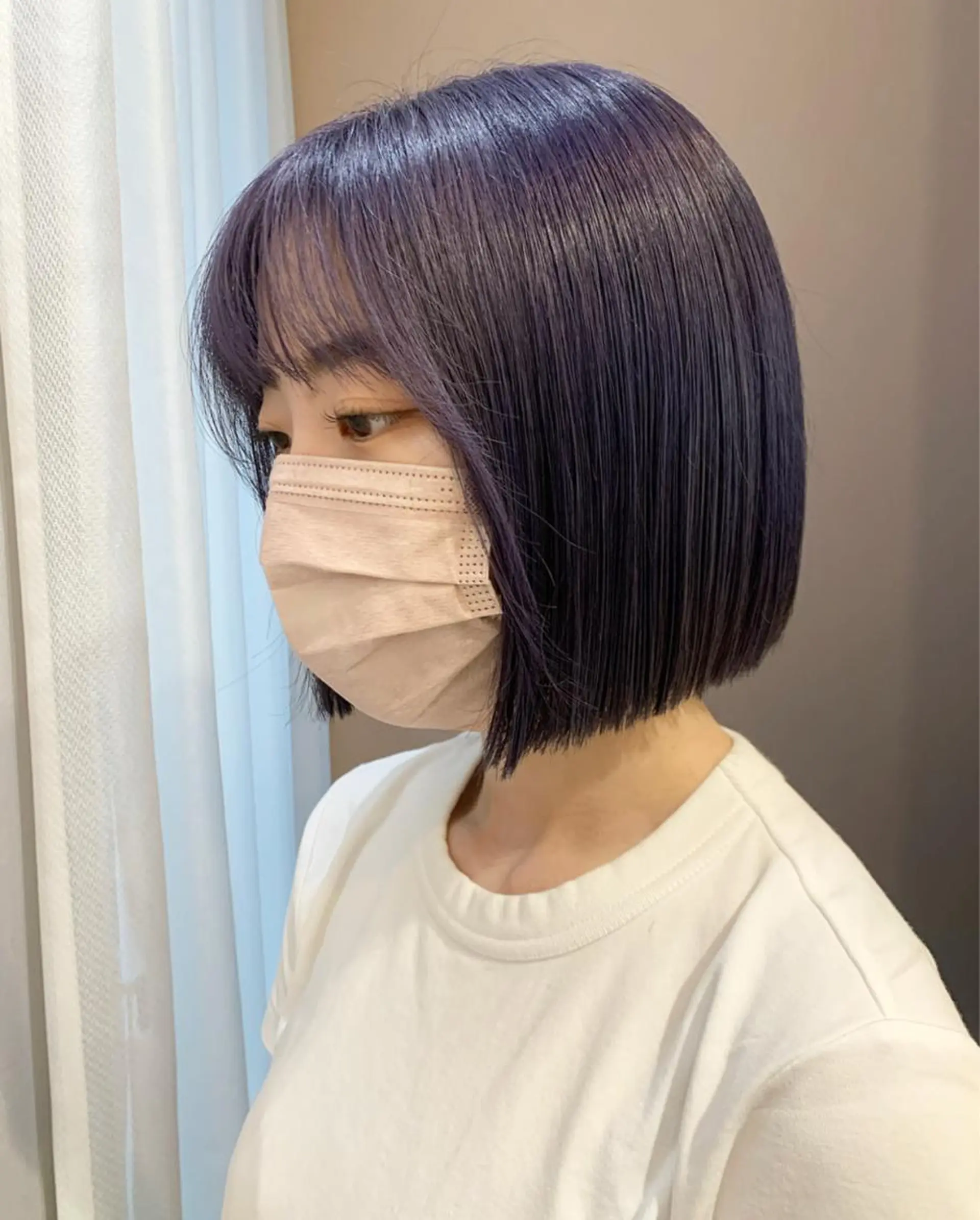 ショート カラー 黒髪 ブリーチ ブルーカラー ブルーラベンダー ラベンダーカラー カット ヘアカラー トリートメント hub hair レイヤー/透明感のヘアスタイル