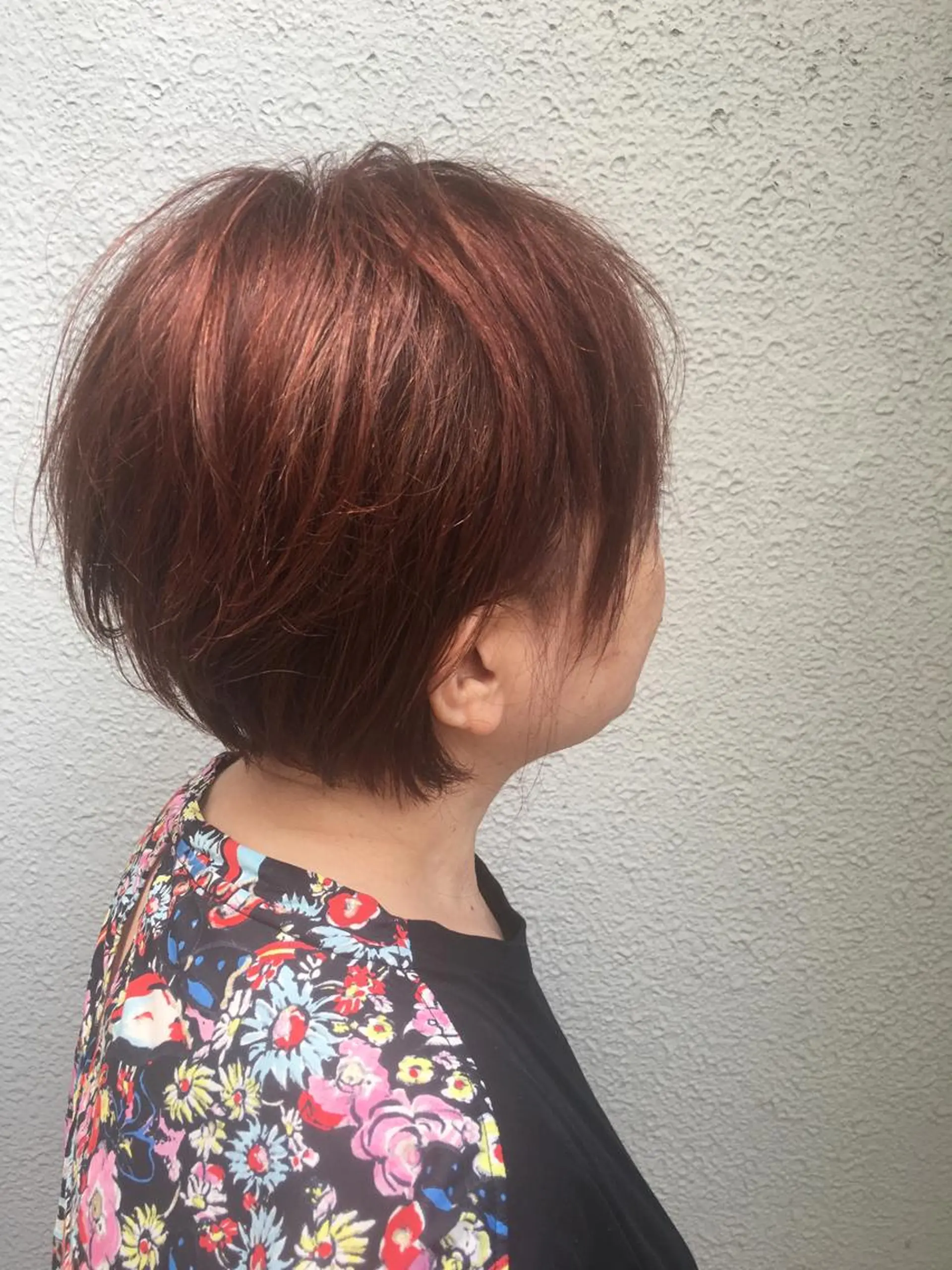 カラー ブリーチ ブリーチなしカラー レッドカラー ラブーケ中川中島店 クラタチカコのヘアスタイル