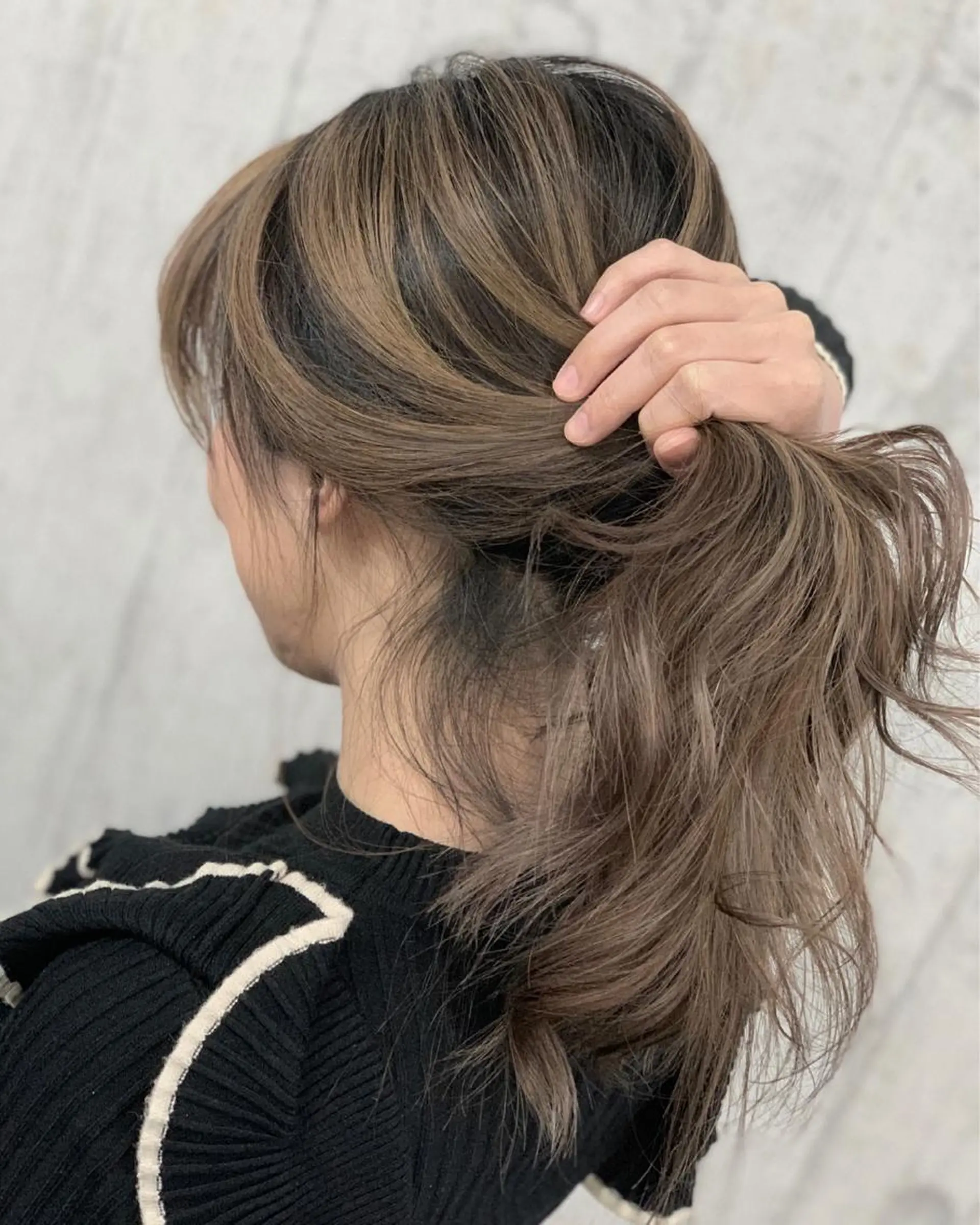 ミディアム レイヤーカット ヘアカラー ブリーチ毛に縮毛矯正 ✨カラー✨山田 正幸のヘアスタイル