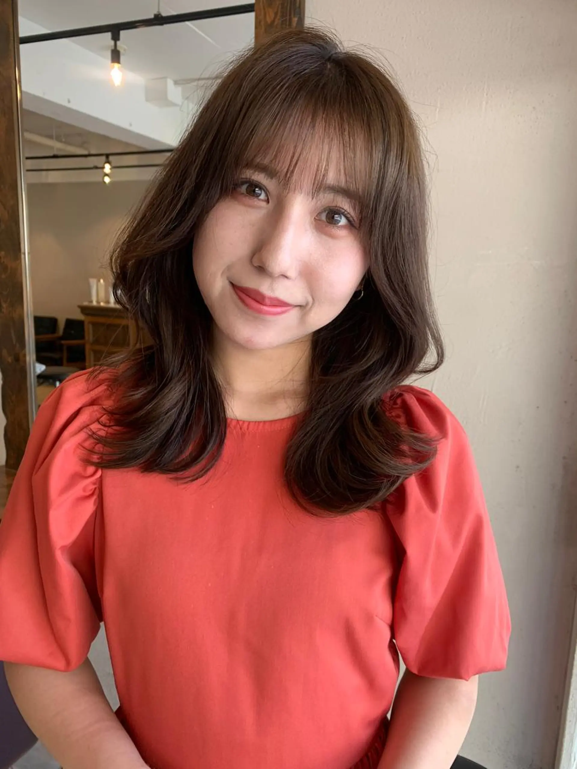 セミロング カラー カット ヘアカラー トリートメント ヘッドスパ 透明感/オリーブ/ グレージュ/YUKAのヘアスタイル