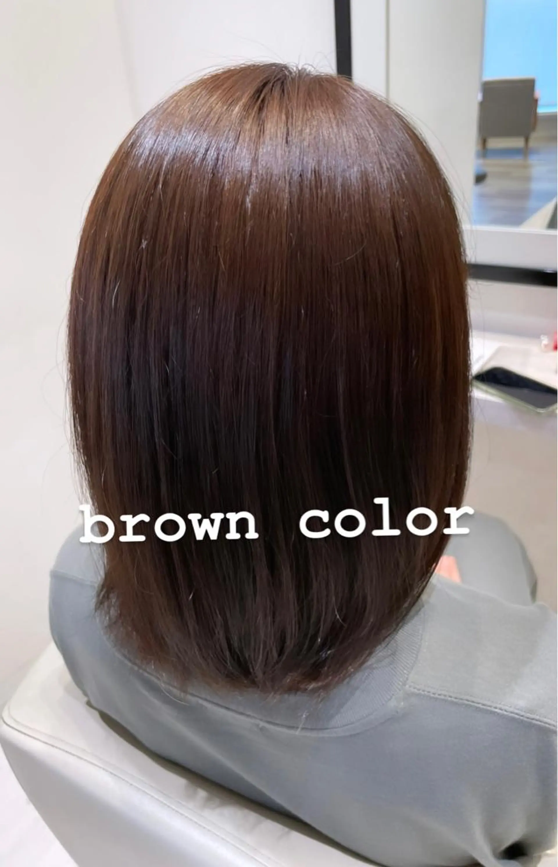 セミロング ヘッドスパ k-twoたき✨艶感 カラー／美髪矯正のヘアスタイル