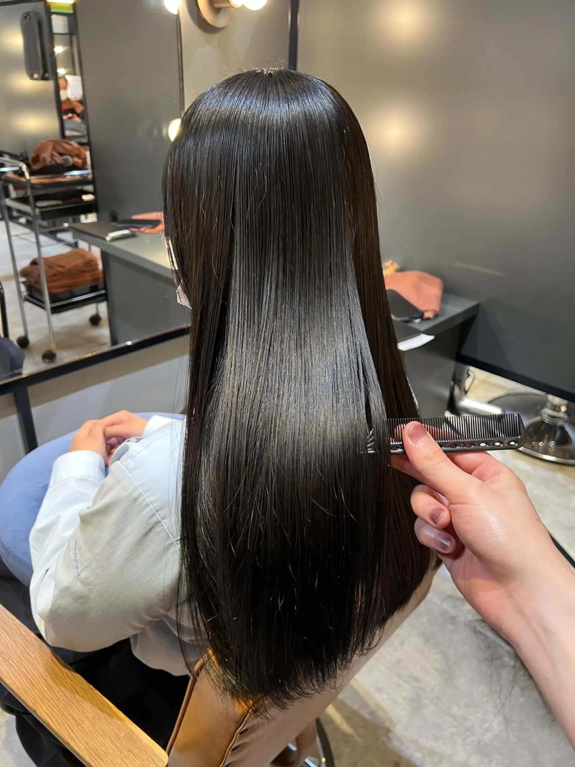 ロング カット 縮毛矯正 トリートメント 髪質改善ストレート Kantaのヘアスタイル