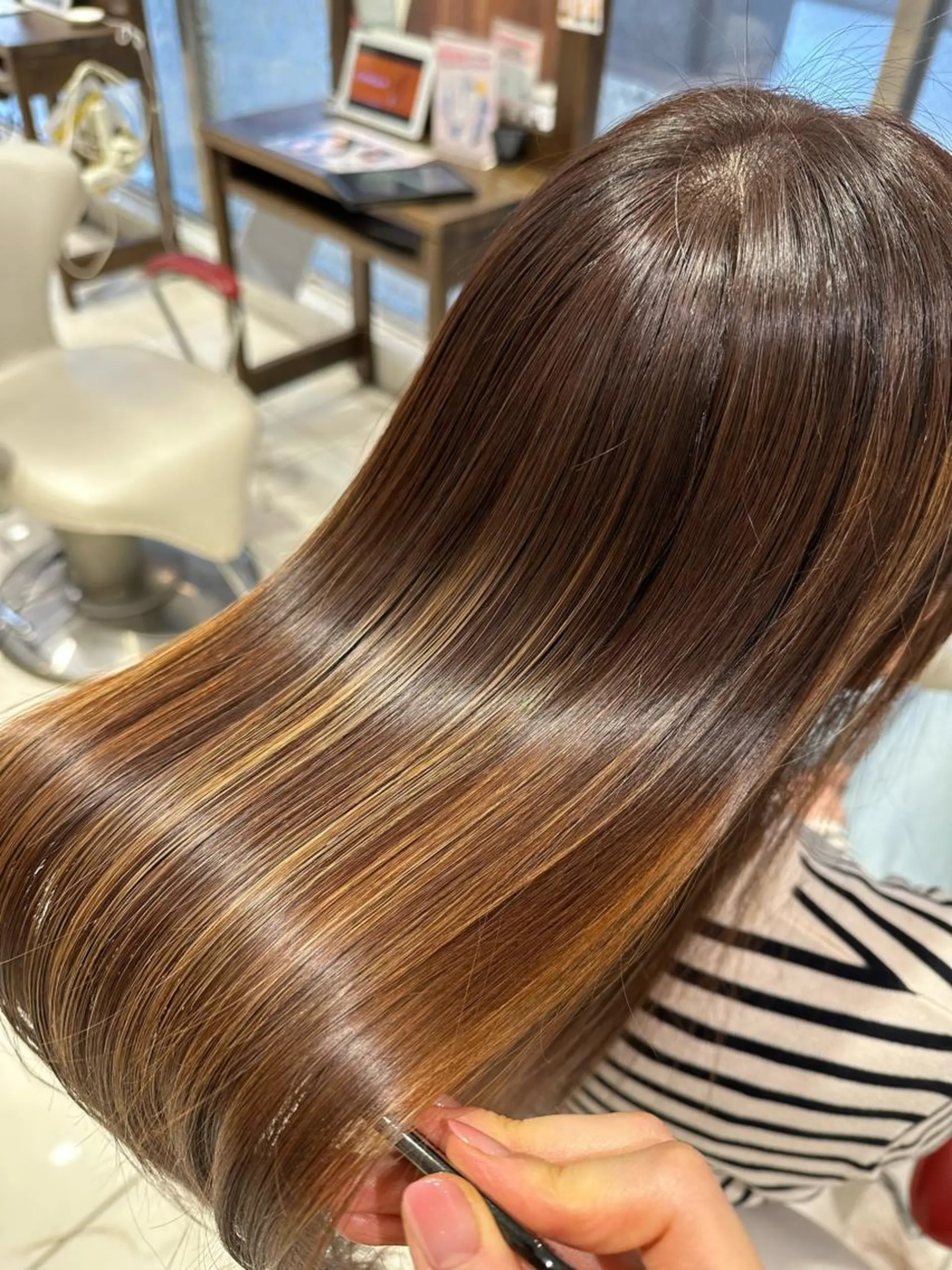 ロング ハイライト 髪質改善 トリートメント トリートメント 💜髪質改善推し💜 Sein.せりのヘアスタイル