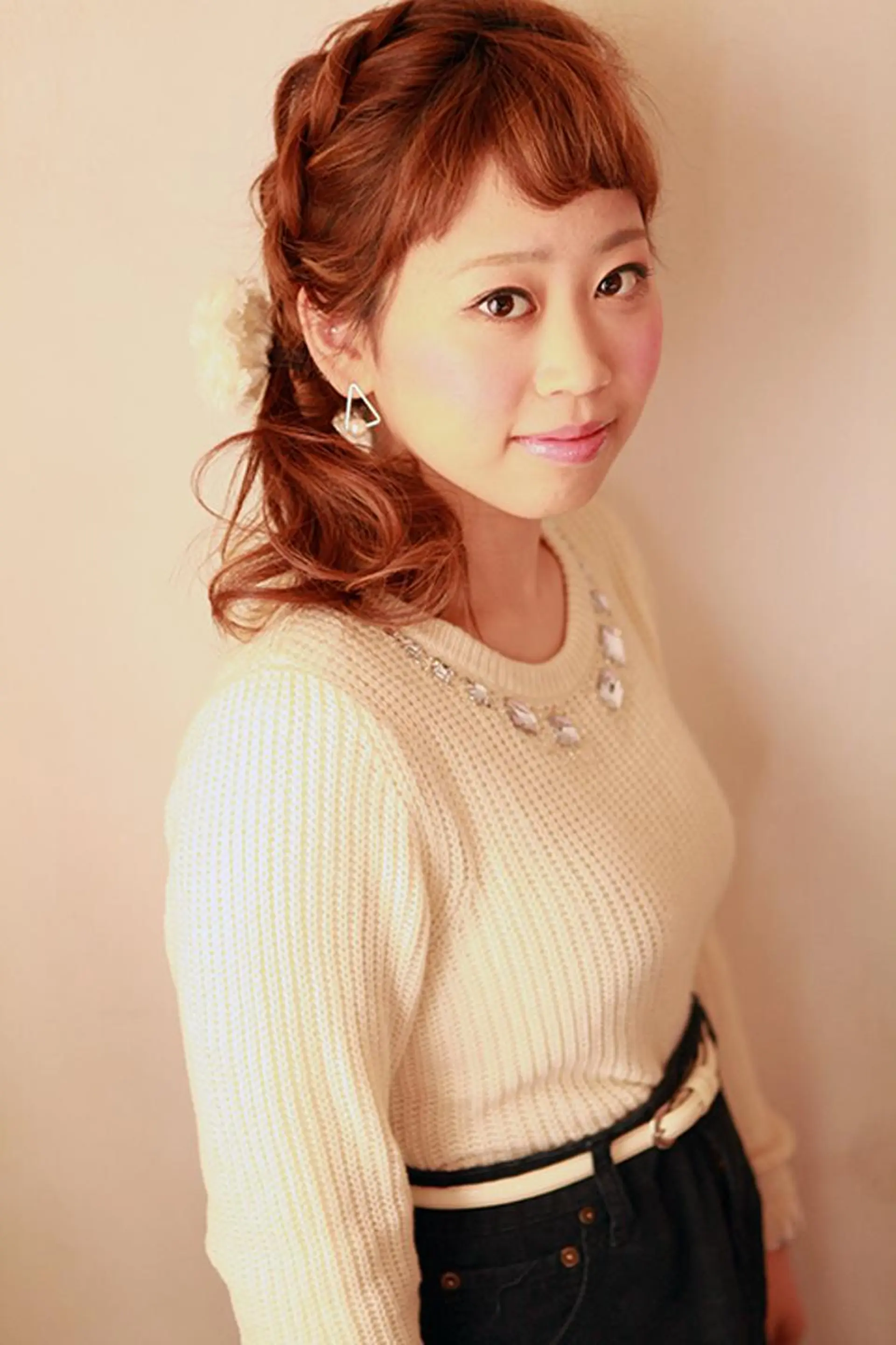 セミロング カラー パーマ ヘアアレンジ marie-anne 浜松元目店のヘアスタイル