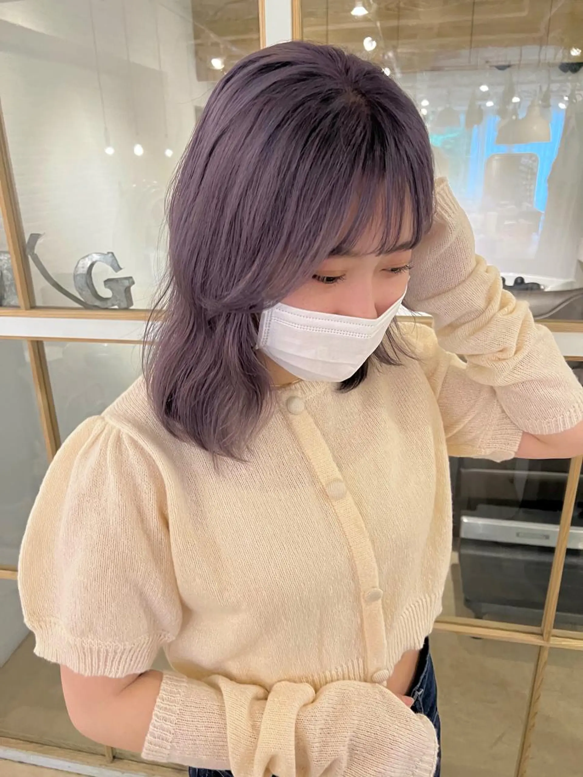 ミディアム ラベンダーベージュ sio.nail&eyebrow salon shimokitazawa2号店所属・nailist mana𖤐´-のネイルデザイン