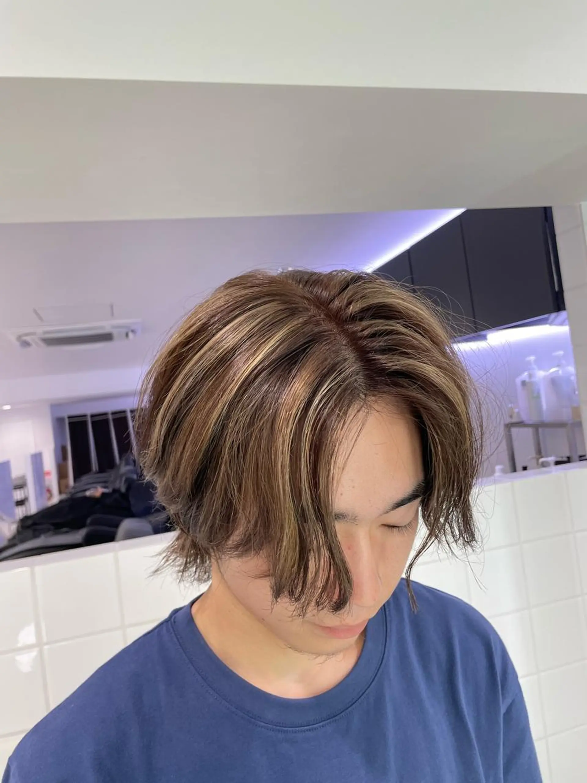 ショート カラー ヘアアレンジ メンズ メンズハイライト ハイライトカラー 外国人風カラー ハイライト カット ヘアカラー トリートメント ヘアセット 顔まわりカット の達人のヘアスタイル