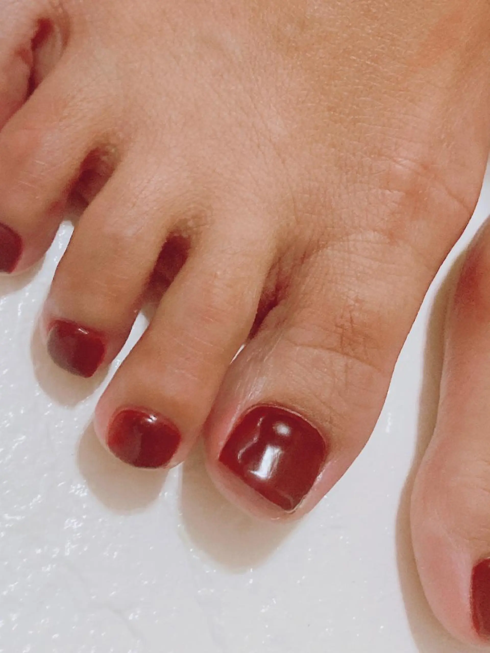 ネイル ボルドー ワンカラーネイル ハンドネイル ネイルケアサロン Campanulaのネイルデザイン