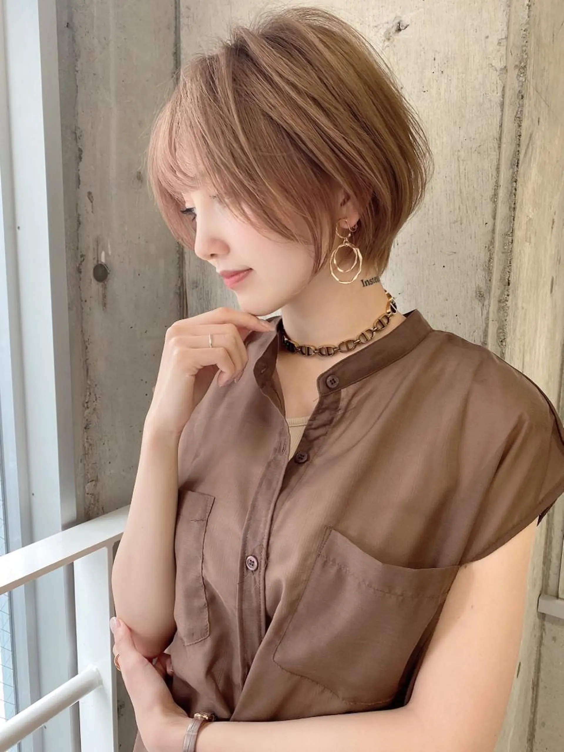 ショート カラー バレイヤージュ ブリーチ ケアブリーチ ダブルカラー ハイライトカラー 美髪/カラー 美容院🌈渡辺隼也のヘアスタイル