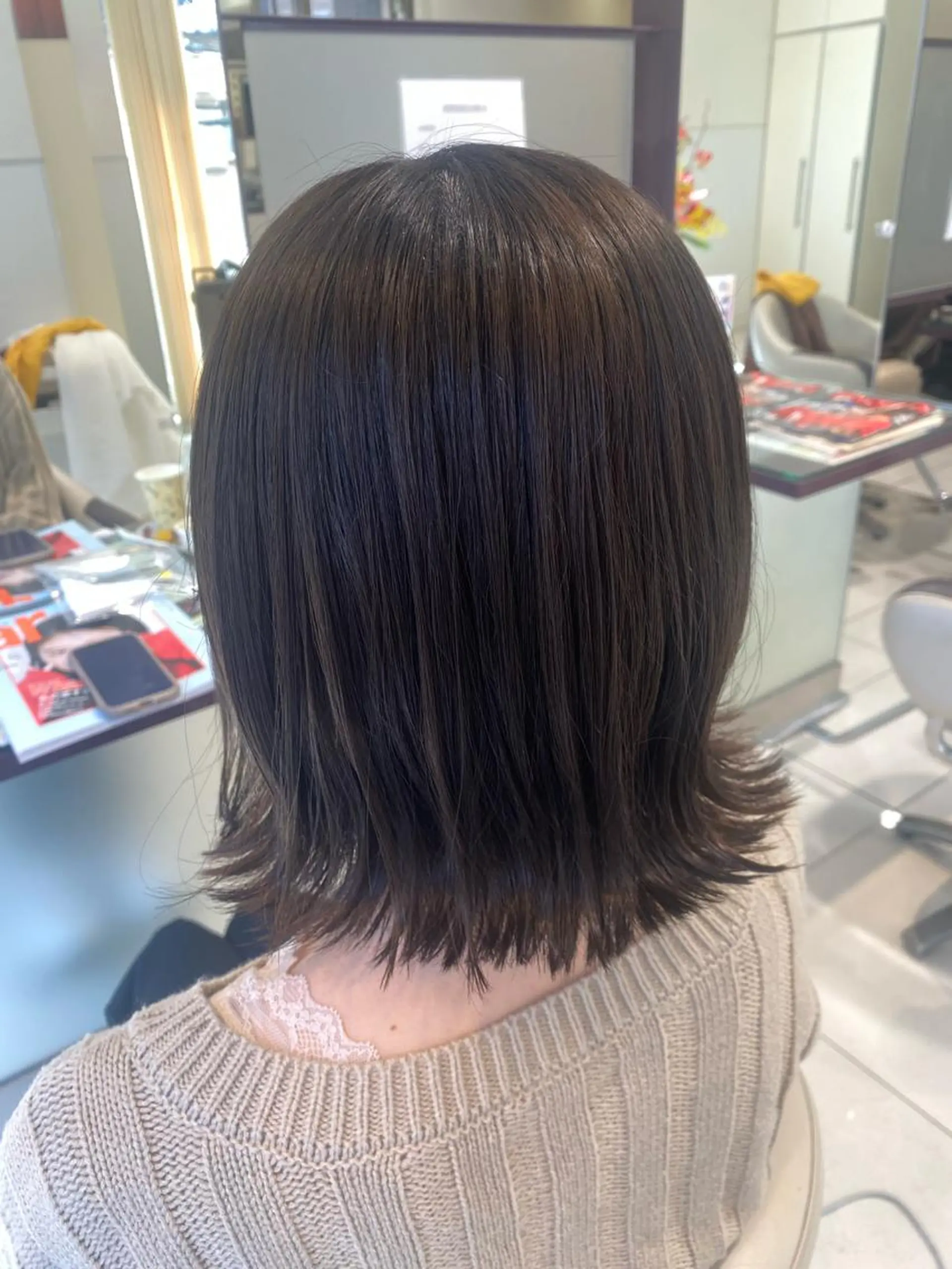 ミディアム カラー カット 透明感カラー💜艶髪 sayakaのヘアスタイル