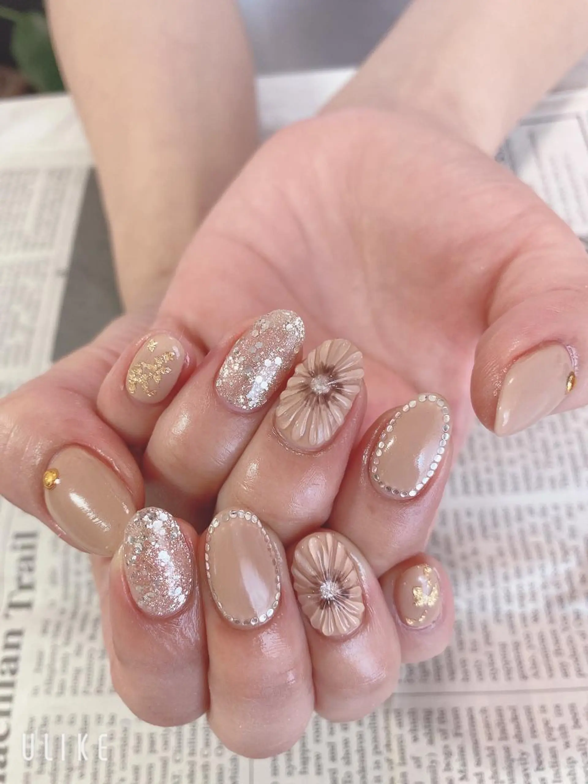 ネイル フラワーネイル ぷっくりネイル ハンドネイル ハンドケア 森山 舞のネイルデザイン