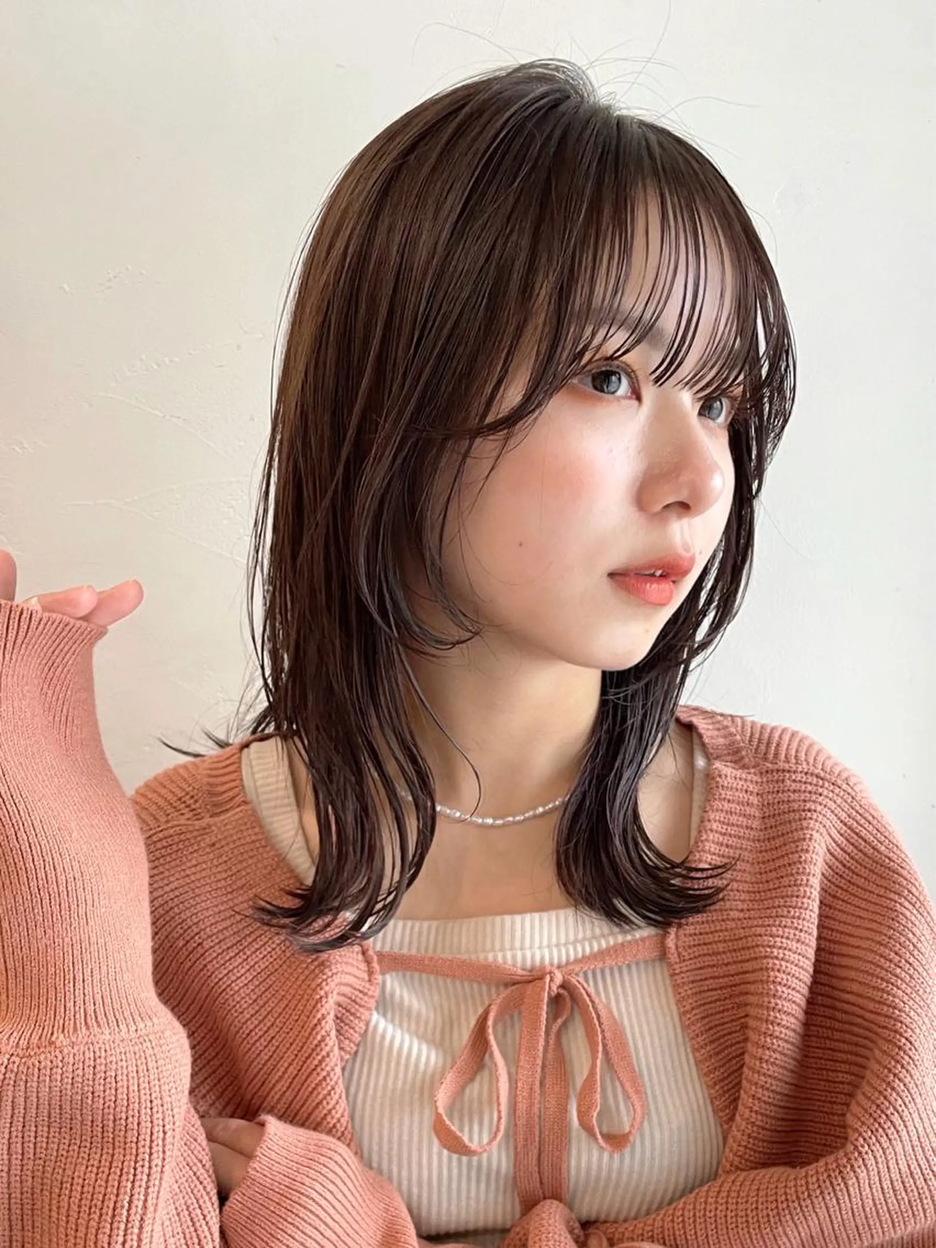 ミディアム カラー 顔まわりレイヤー レイヤーカット OAK 学芸大学所属・秋葉萌　透明感カラー /レイヤー/ボブ♡のヘアスタイル