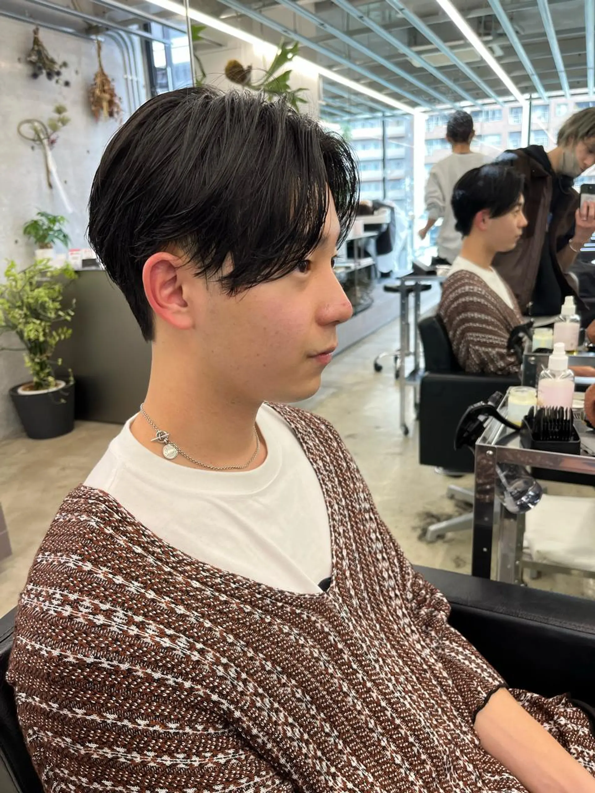 ショート メンズ カット パーマ トリートメント ダブルカラー/ ケアブリーチ/クニトのヘアスタイル