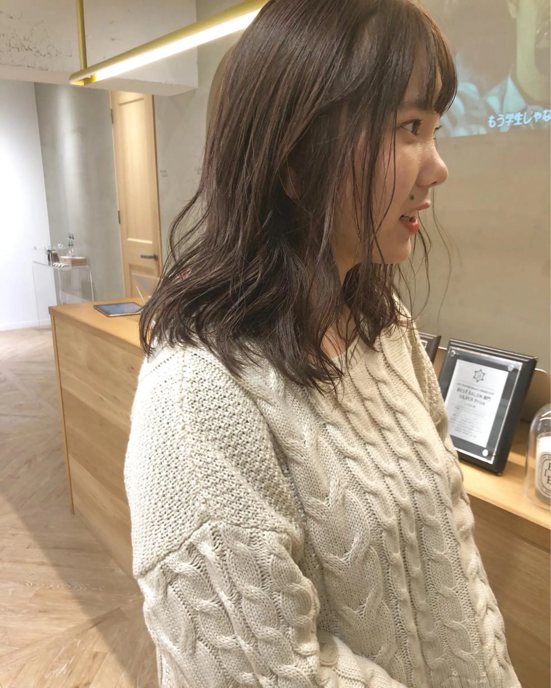 ミディアム カラー ハイライトカラー イルミナカラー ピンクカラー ハイライト 透明感🎀LOREN エリコ🌈のヘアスタイル