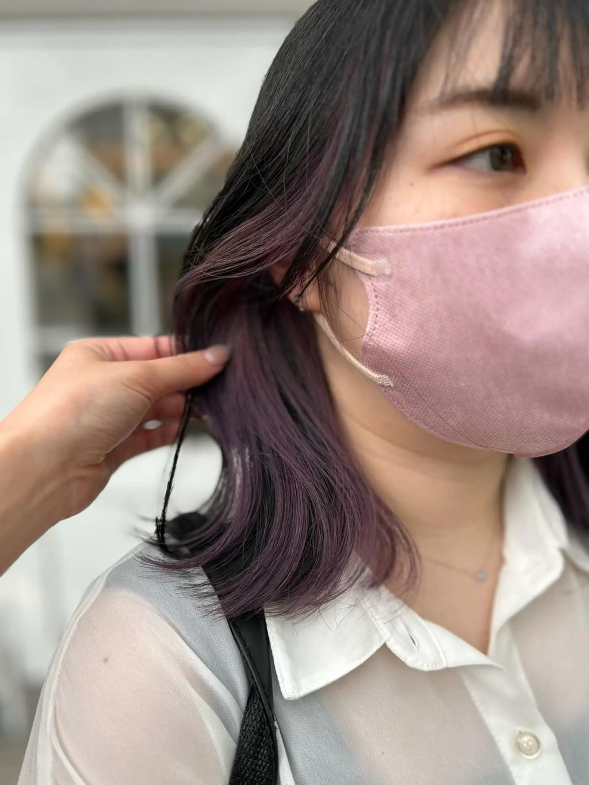 ミディアム パープルカラー Chou所属・Chou kahoのヘアスタイル