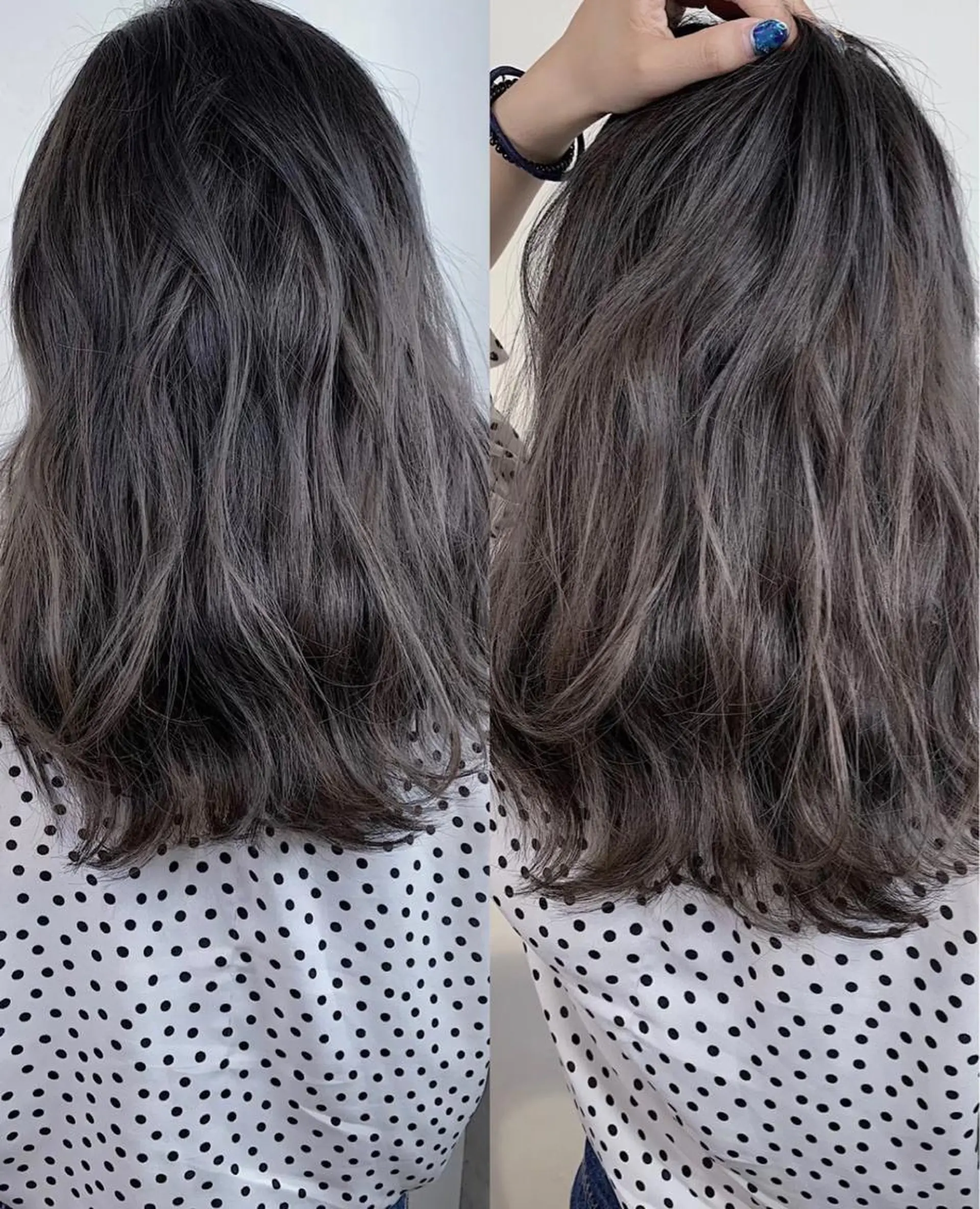 セミロング カラー _WHITE 高槻のヘアスタイル