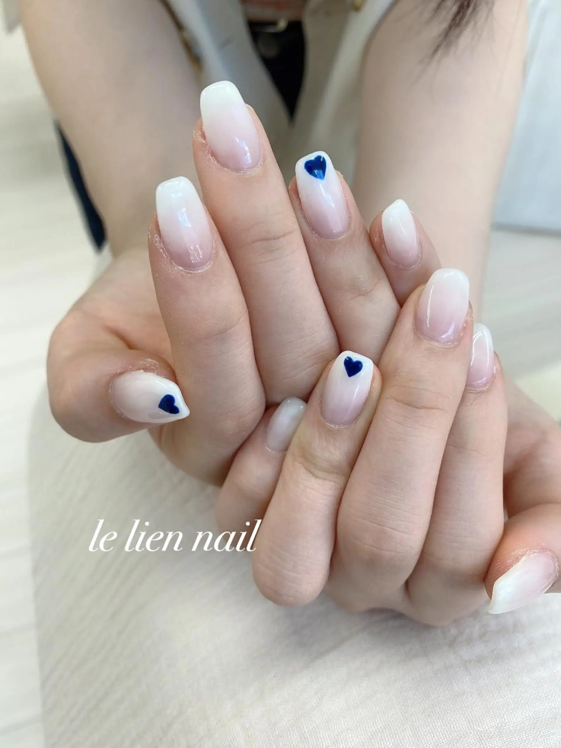 ネイル アートネイル ハート ニュアンスネイル le lien nailのネイルデザイン