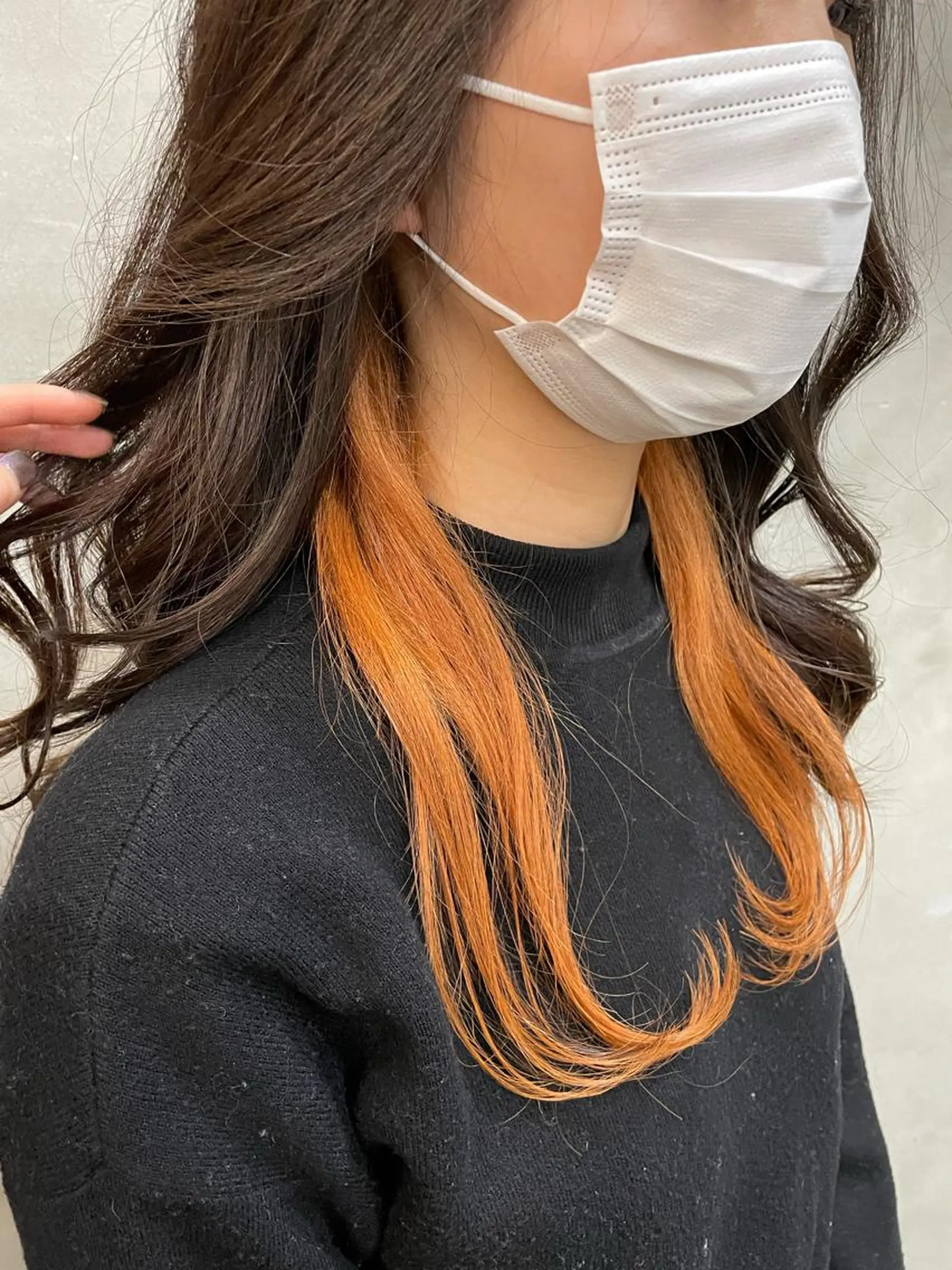 ロング カラー ベージュカラー オレンジ オレンジベージュ カット ヘアカラー トリートメント 【ピンク/韓国ヘア/ ヘアセット】亜海のヘアスタイル