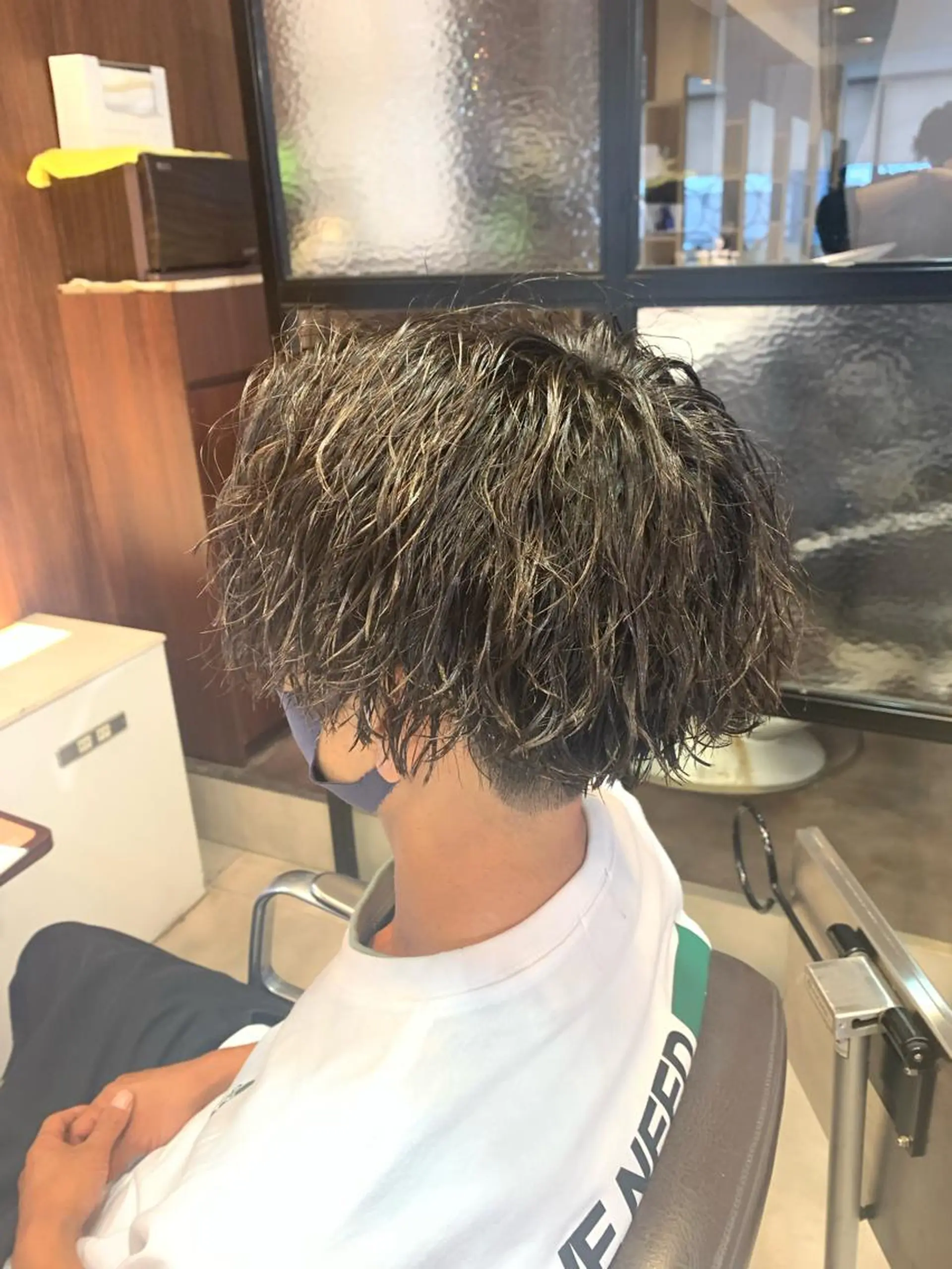 ミディアム メンズ メンズパーマ/難波/ 心斎橋　室園亮佑のヘアスタイル