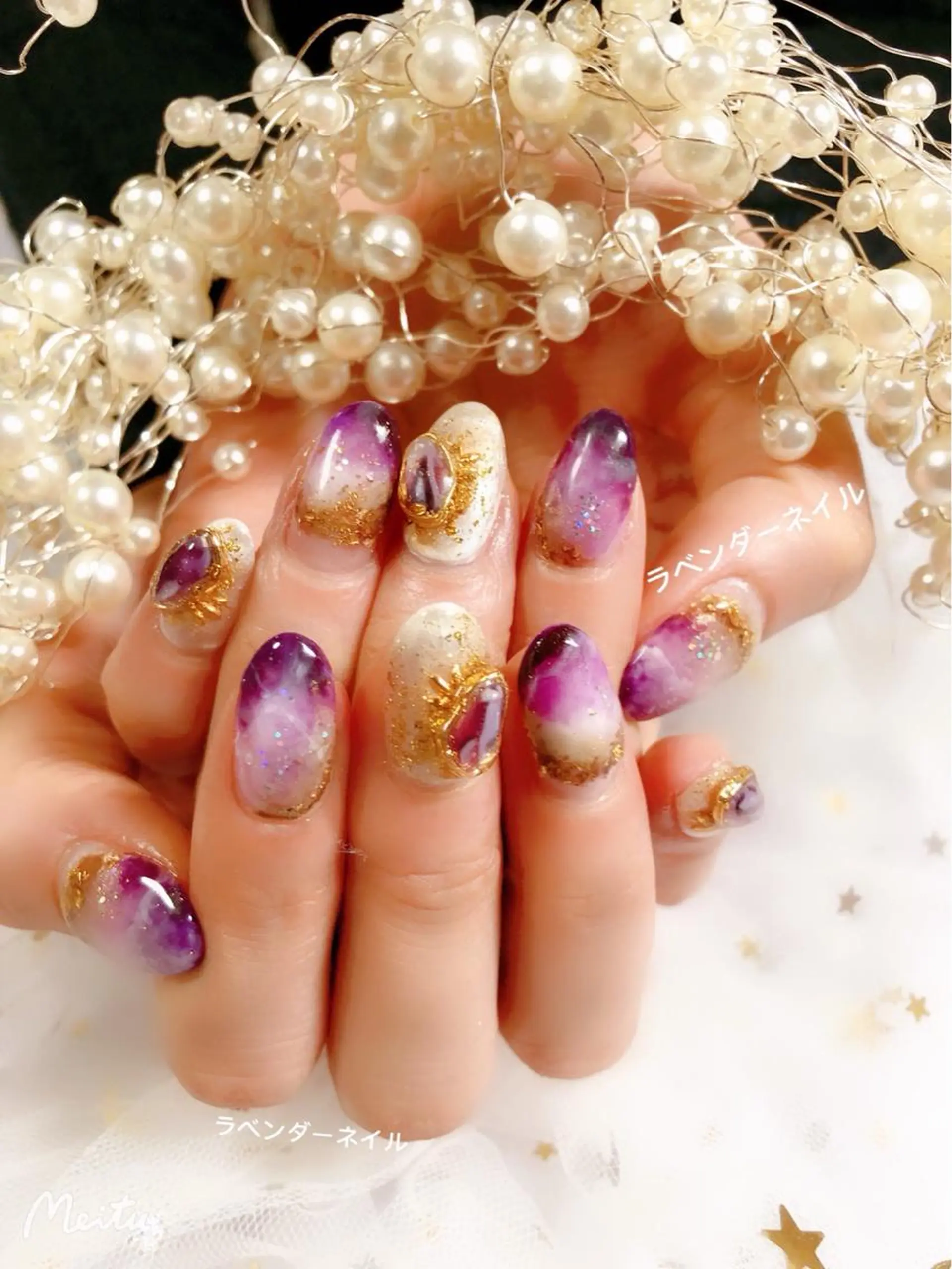 ネイル ラベンダー💖日暮里 ルル💖ネイルのネイルデザイン
