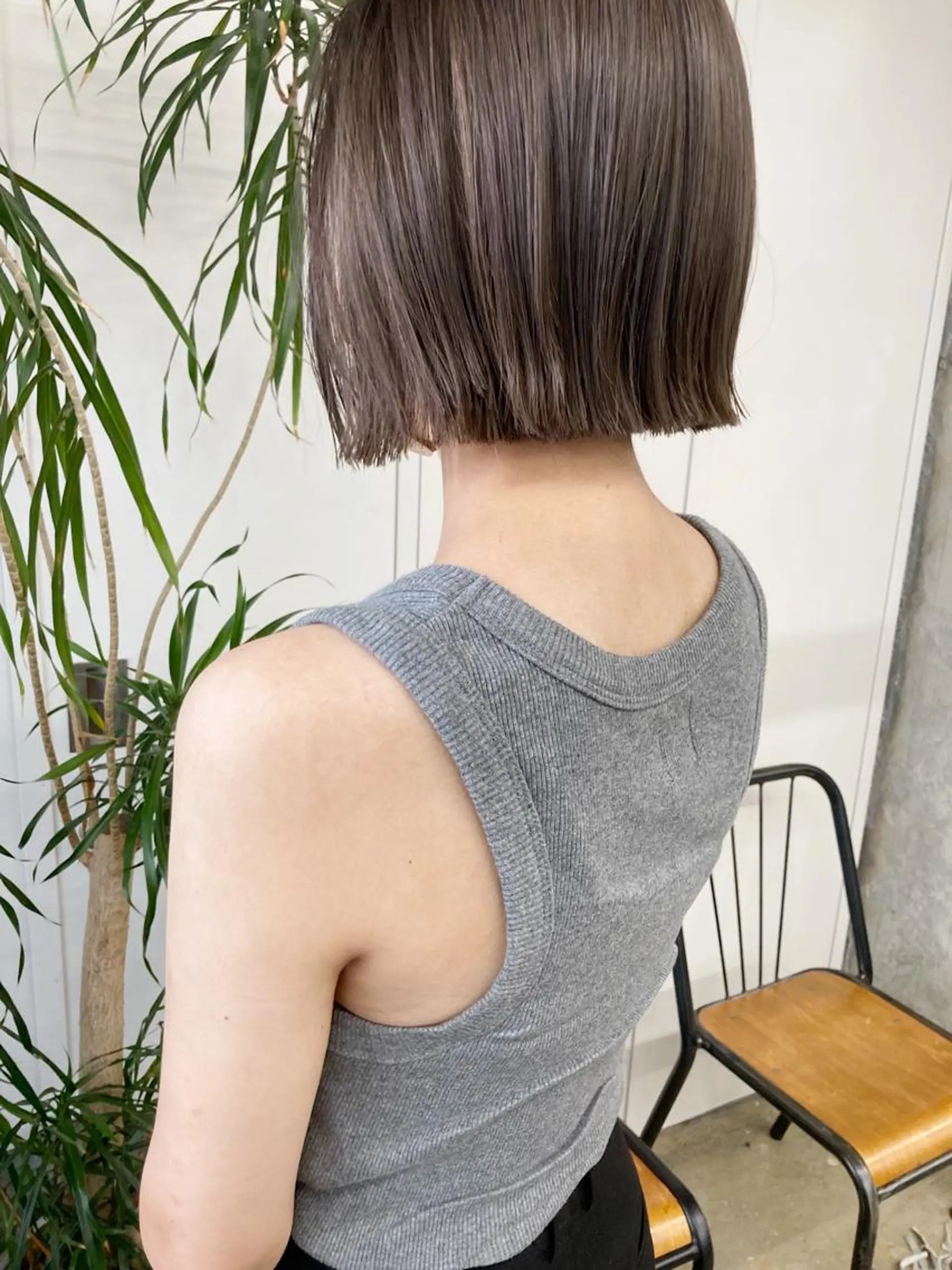 ミディアム カラー 透明感カラー グレージュ ヘアカラー 小木曽智美 /ボブ/ショートのヘアスタイル