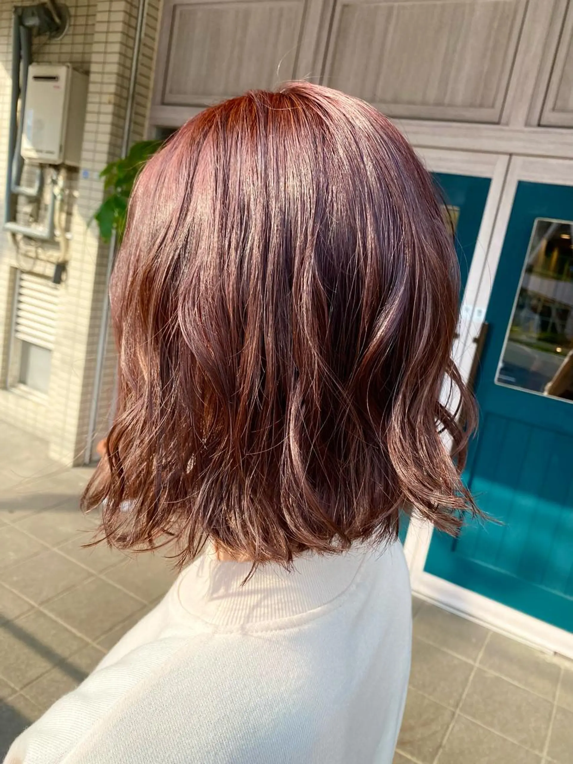 ミディアム カラー ブラウンカラー ピンクカラー ピンクブラウン 野呂 隼人のヘアスタイル