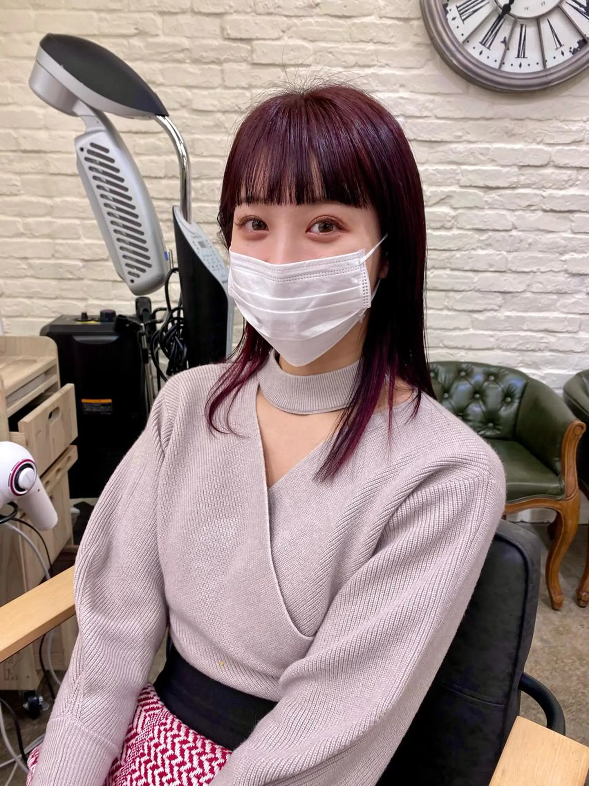 セミロング カラー ヘアアレンジ ウルフ/レイヤー /パーマ　ナユタのヘアスタイル