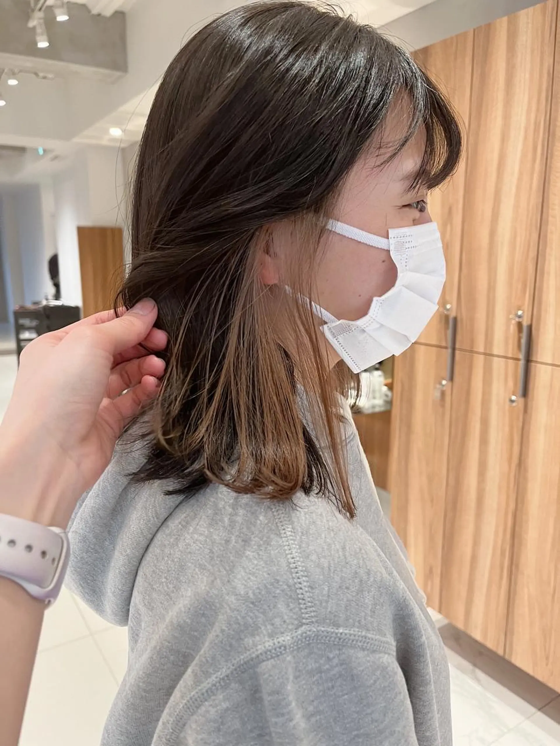 カラー 🫒🫒ブリーチなし 艶カラー🫒ヤマシロのヘアスタイル