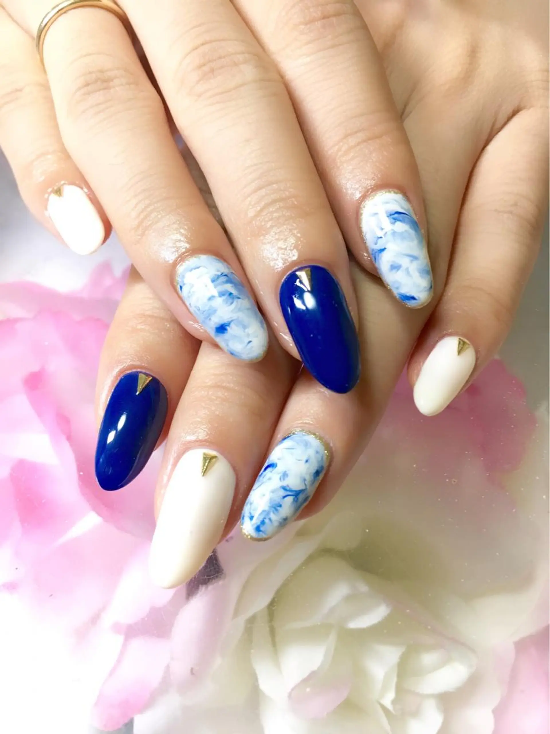 ネイル 成人式 フットネイル ジェルネイル ミラーネイル パラジェル clover nailのネイルデザイン