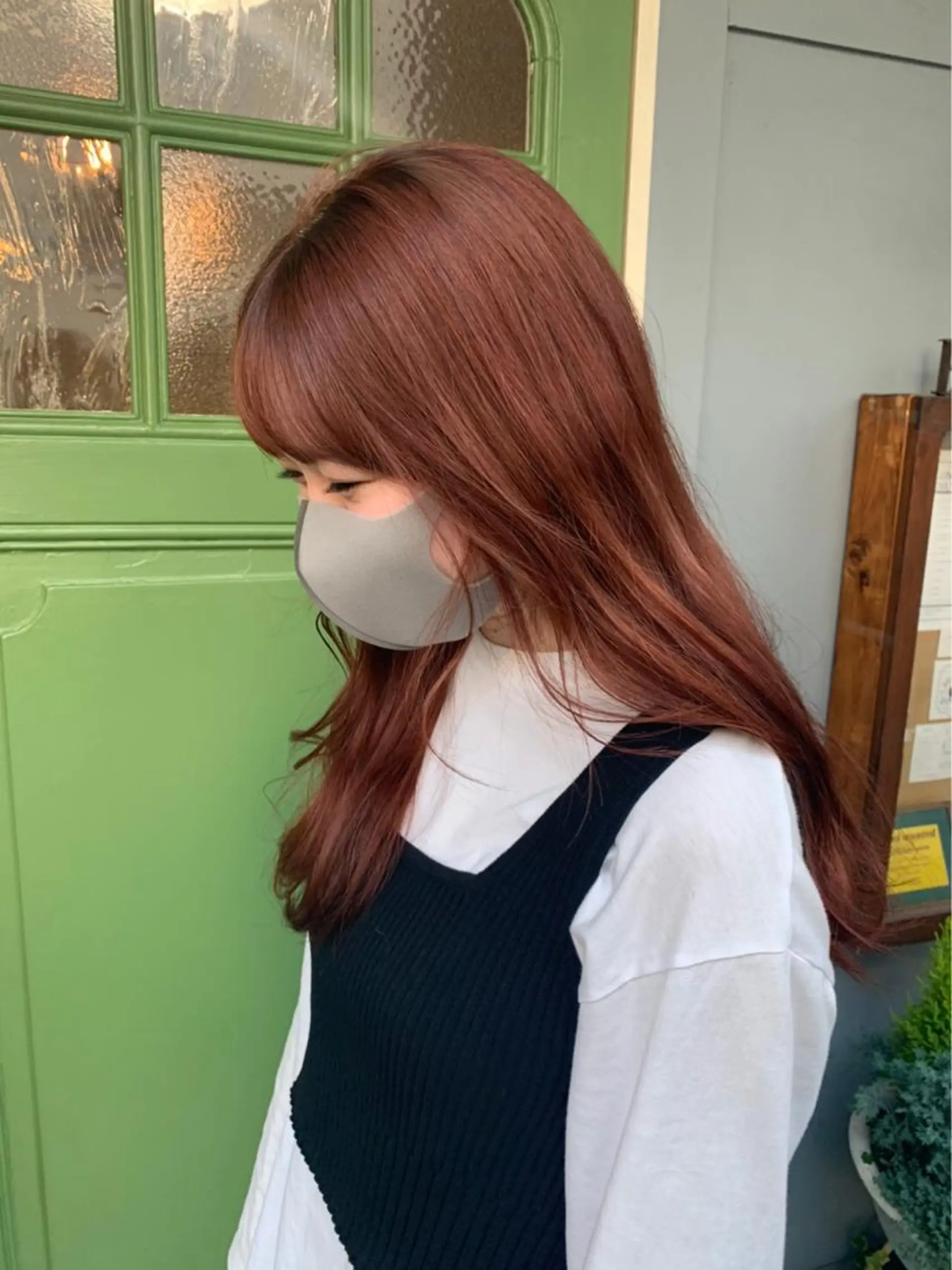 セミロング オレンジブラウン ヤスザトアヤノ ／レイヤー／オリーブのヘアスタイル