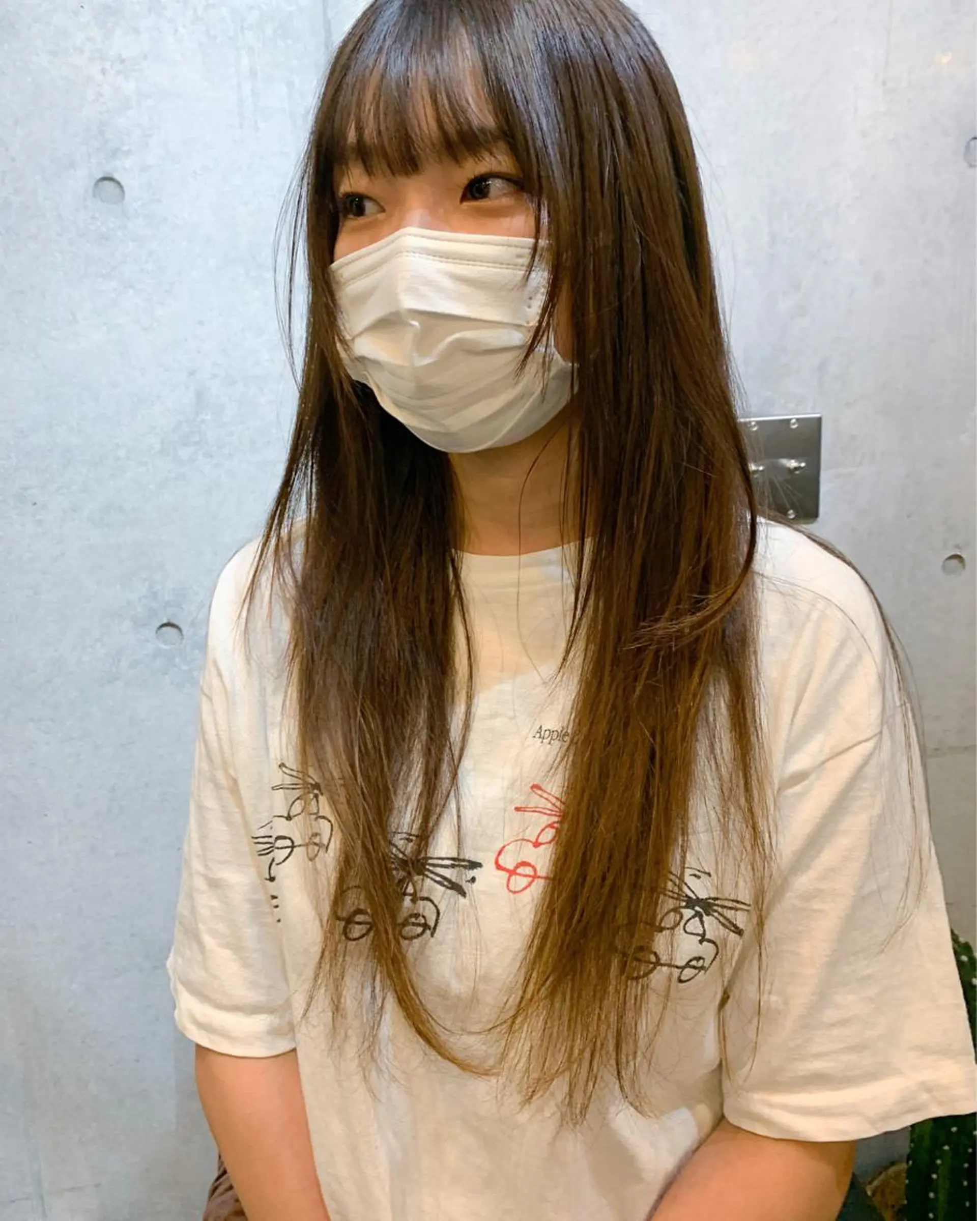 ロング カラー 髪質改善 カット 縮毛矯正 柔らかブラウン/顔周 りレイヤー♡ユウシのヘアスタイル