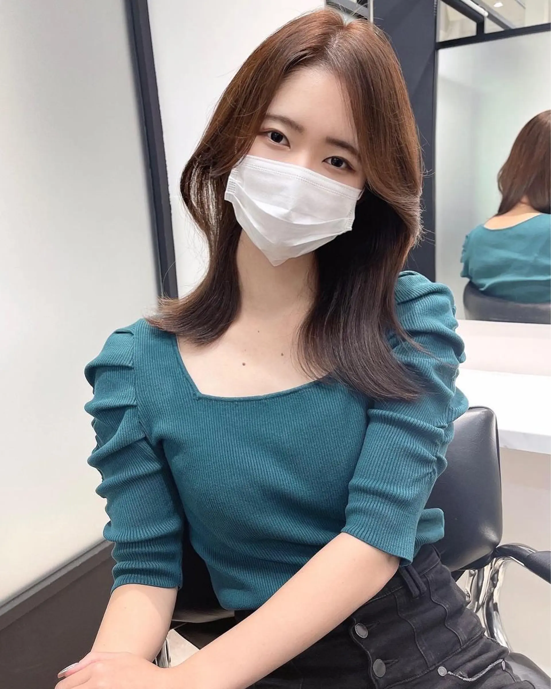 セミロング カット ヘアカラー トリートメント 韓国レイヤーカット 髪質改善▫️水野有真のヘアスタイル