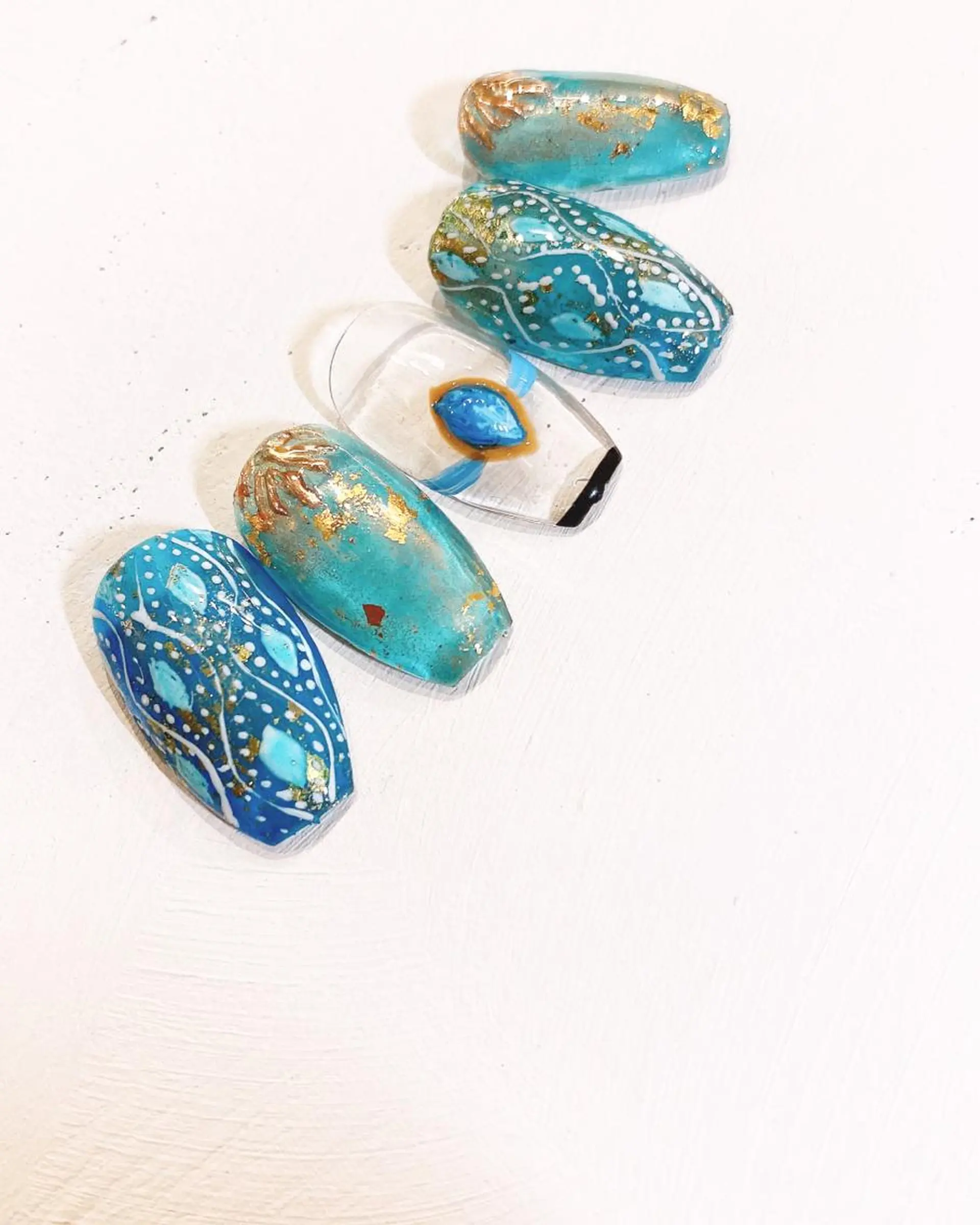 ネイル ブルー ハンドネイル plunail mikiのネイルデザイン