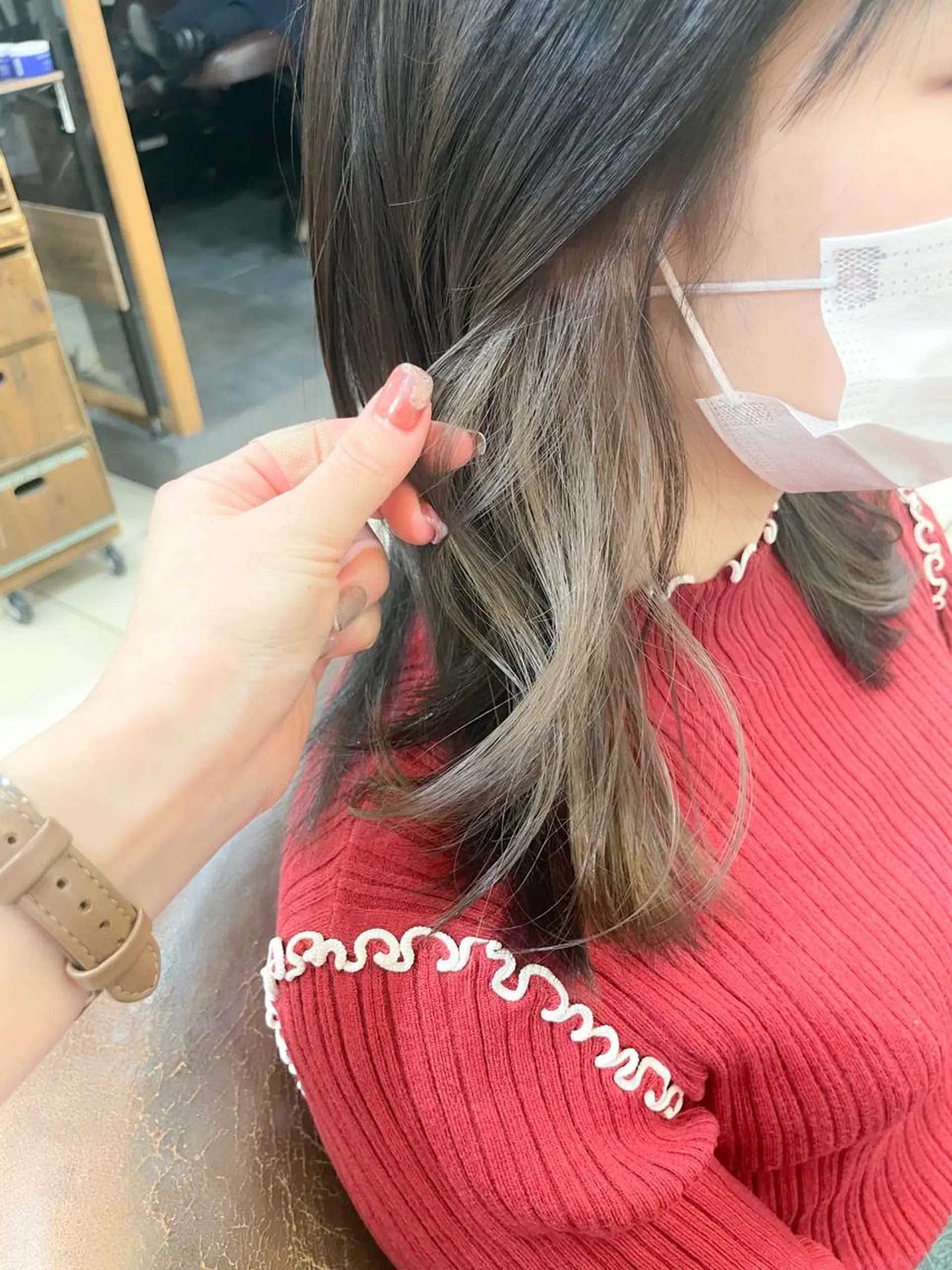 ミディアム カラー グレージュ インナーカラー カット ヘアカラー トリートメント ✨カラー支持No.1 🧸ワキ カナコ🧸のヘアスタイル