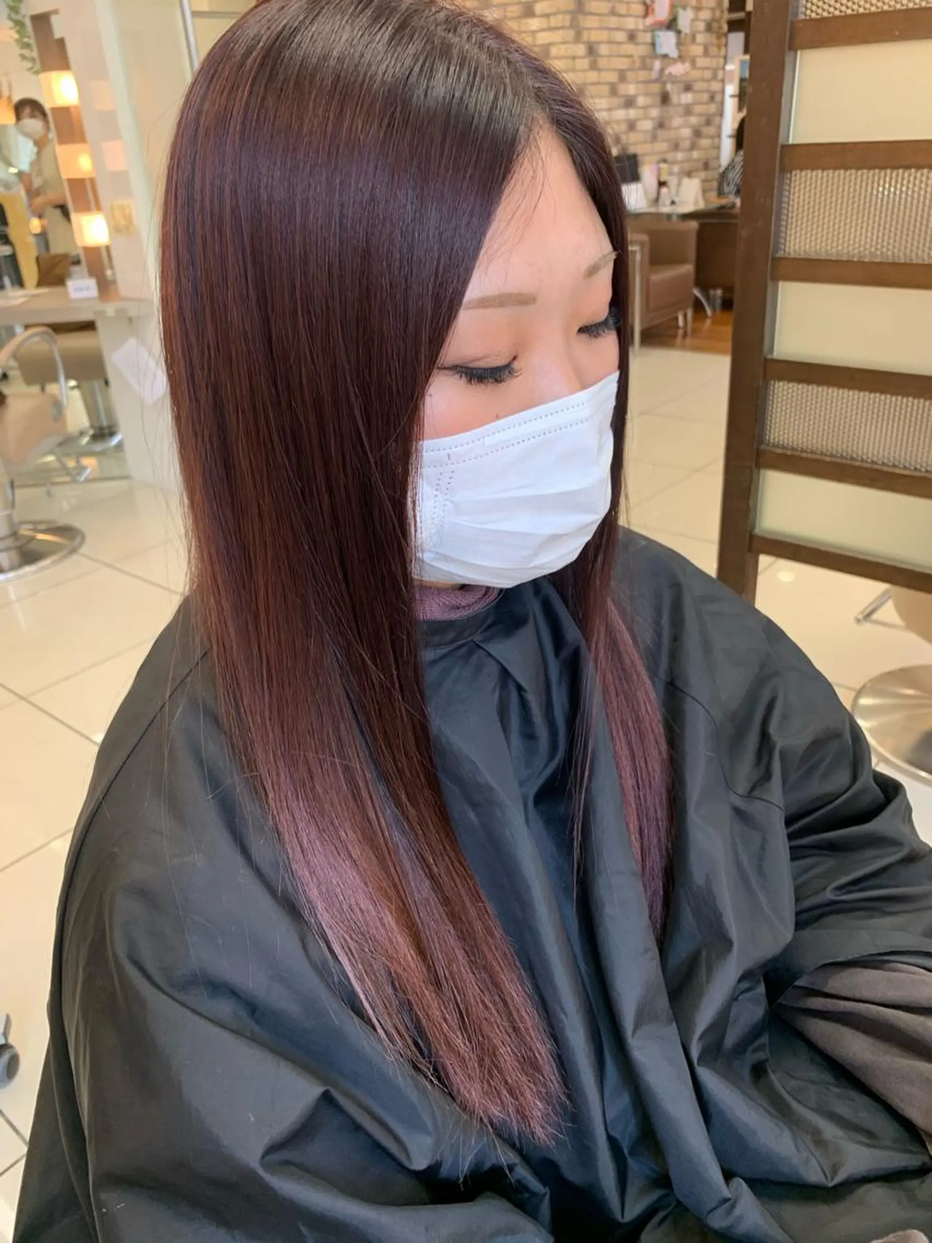 セミロング カラー ママ美容師まつげ 🤍まき🤍のマツエク・マツパデザイン