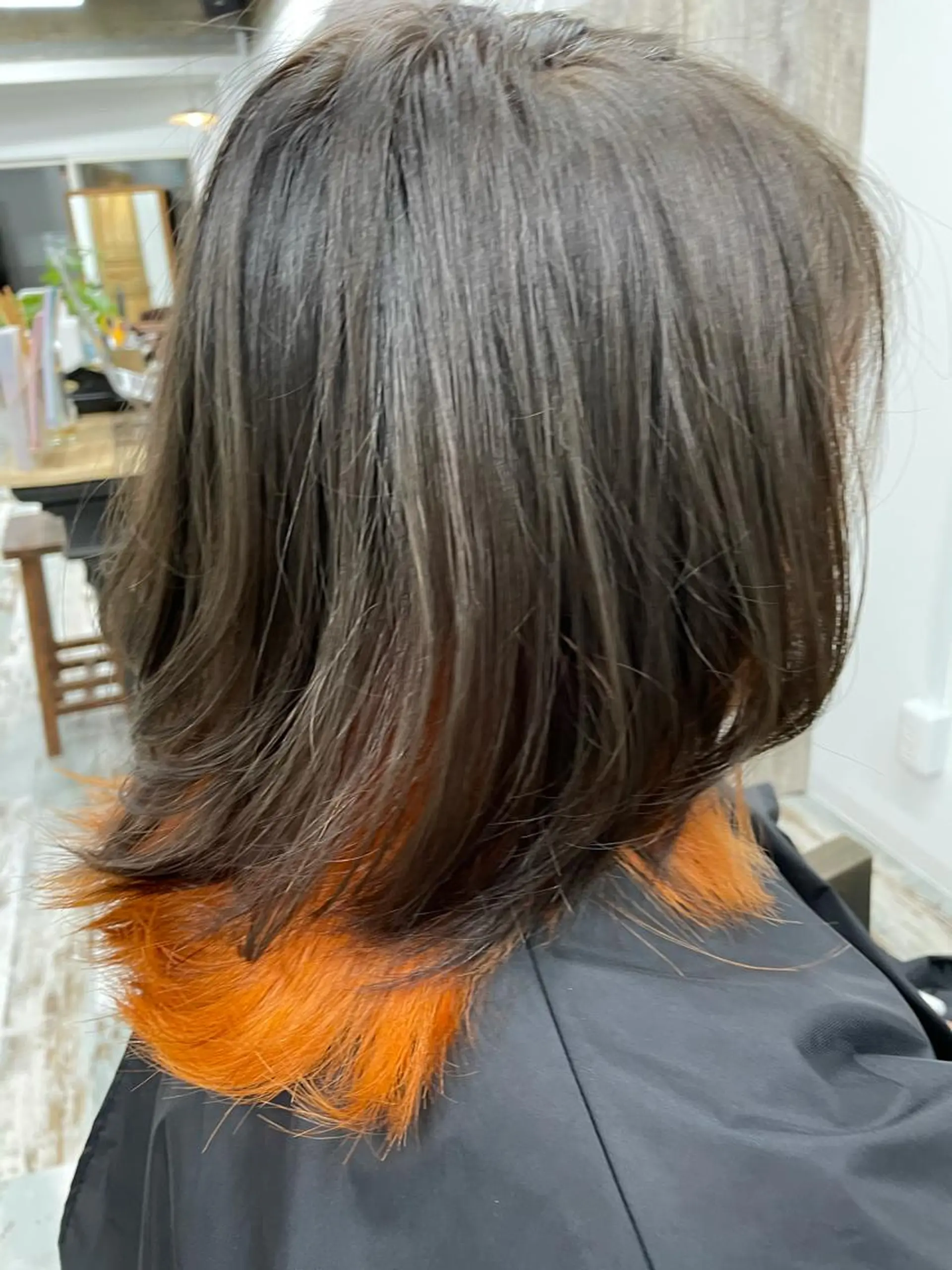 ショート カラー 透明感カラー グレージュ オレンジ 蛭田 雅之のヘアスタイル