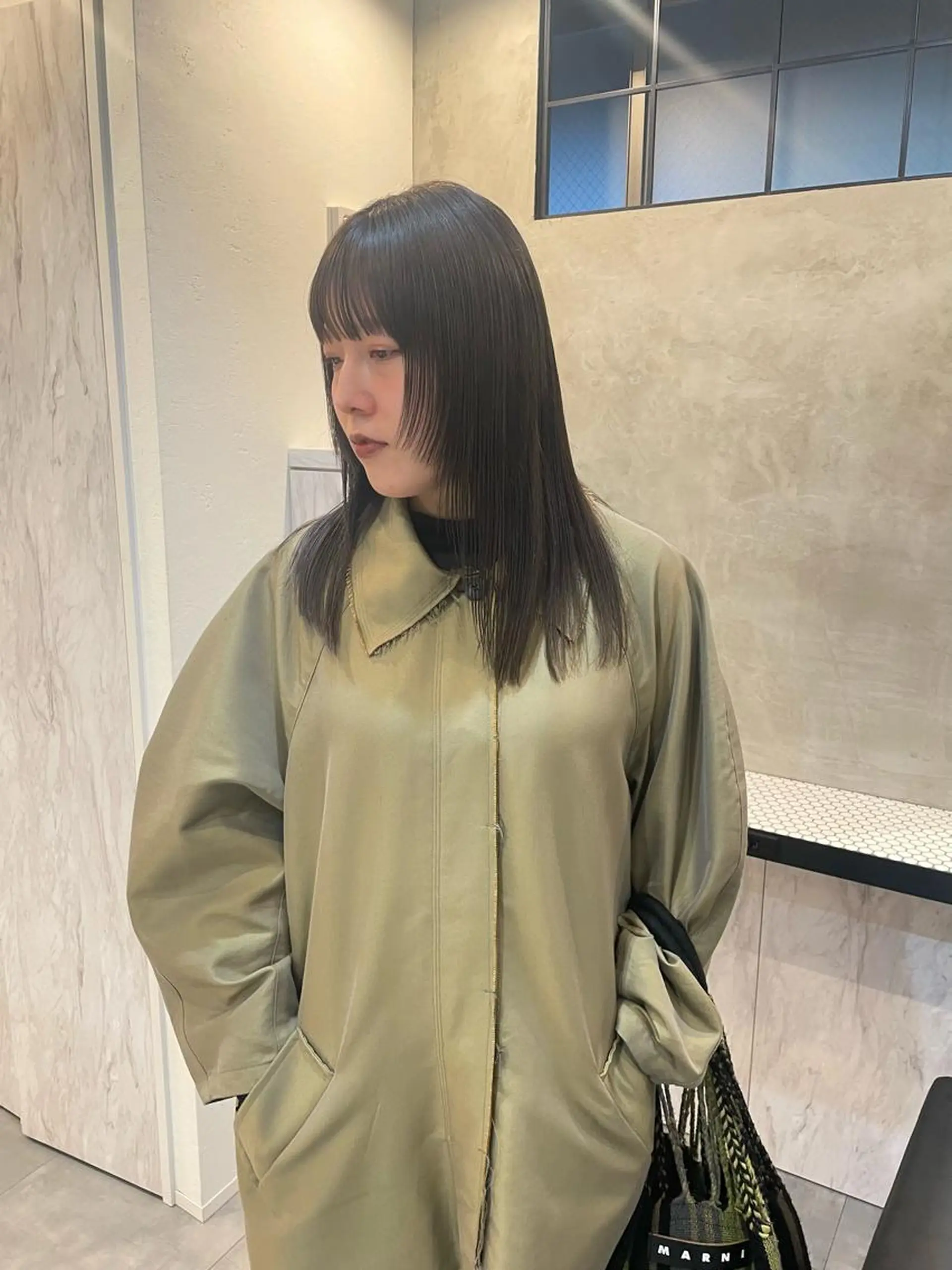 セミロング カラー ラベンダーカラー ヘアカラー 渋谷 留菜のヘアスタイル