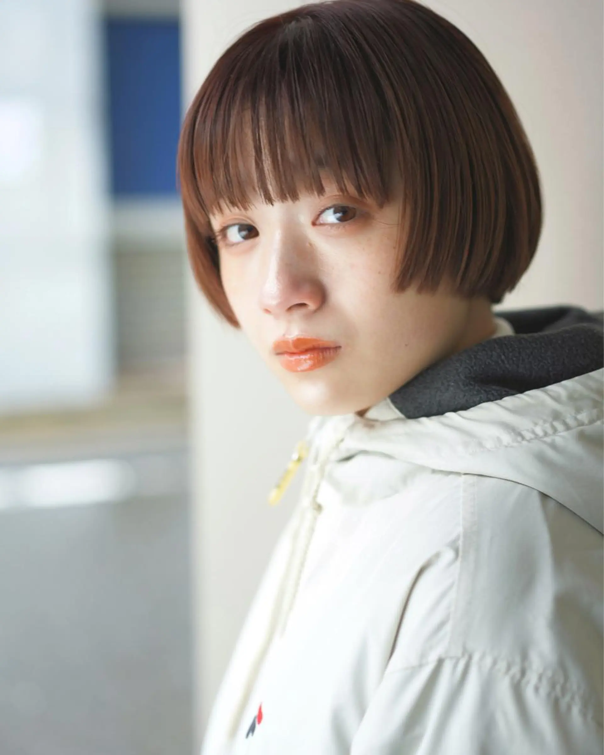 ショート カラー ボブパーマコテ巻き風 パーマNo1深江秀平のヘアスタイル