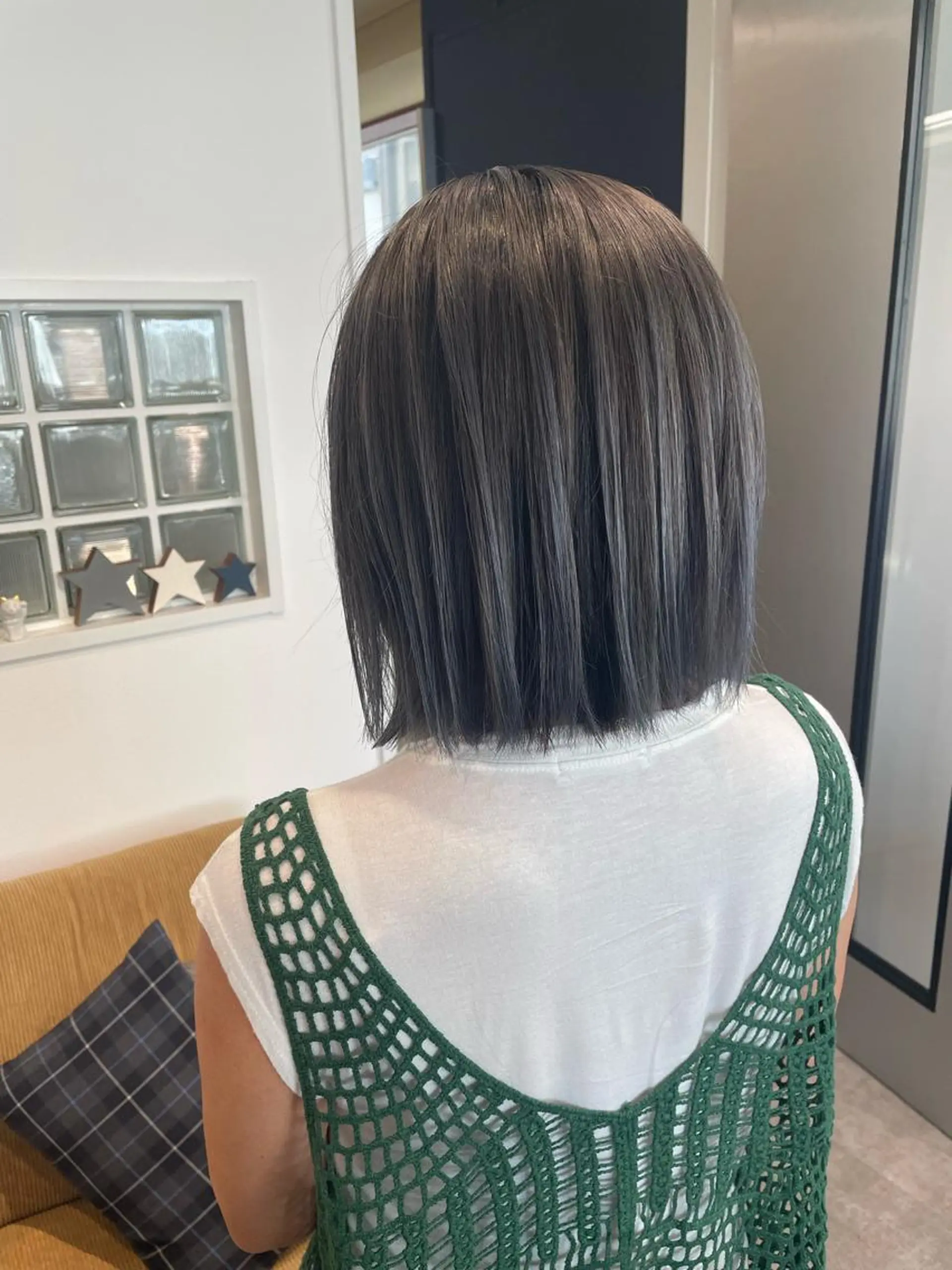 ミディアム カラー バレイヤージュ レイヤーカット JIL BLAN 京都所属・RU RIのヘアスタイル