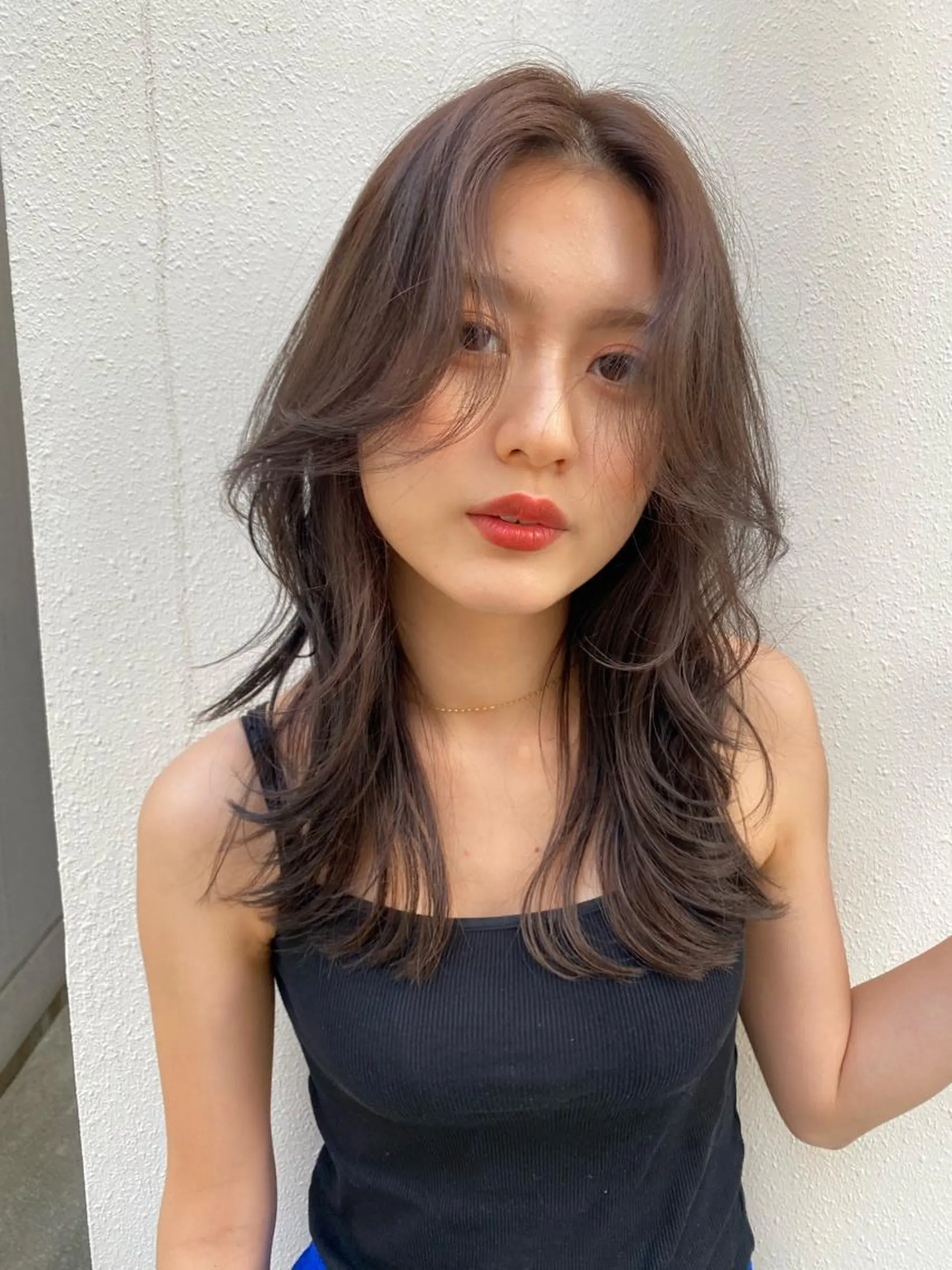 セミロング カラー くびれヘア レイヤーカット Pia hair Design Yakuin所属・Pia ツボイ ケイタのヘアスタイル