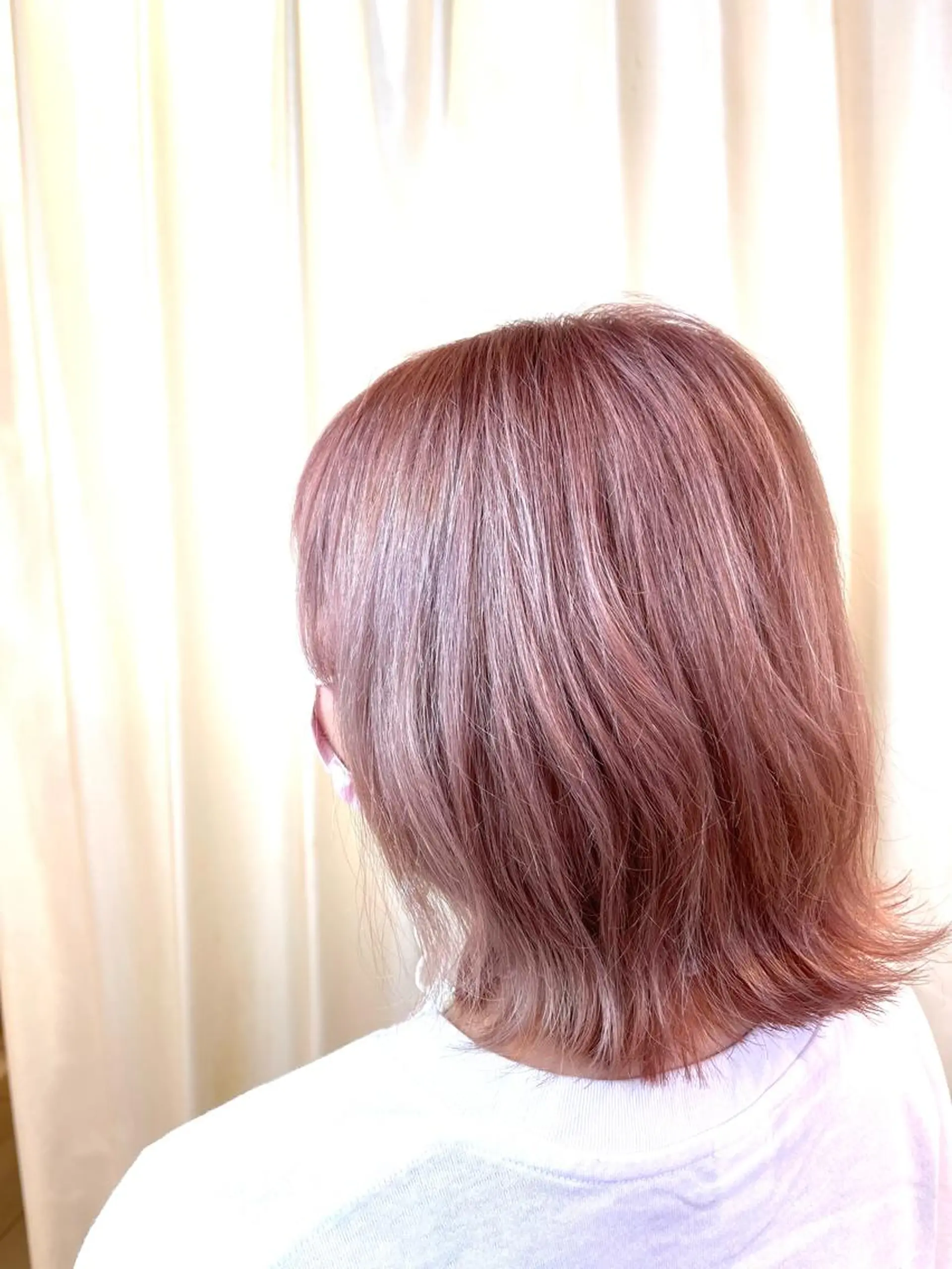 ミディアム カラー ベージュカラー ピンクカラー ピンクベージュ カット ヘアカラー トリートメント 髪質改善縮毛矯正 💎TOMOのヘアスタイル