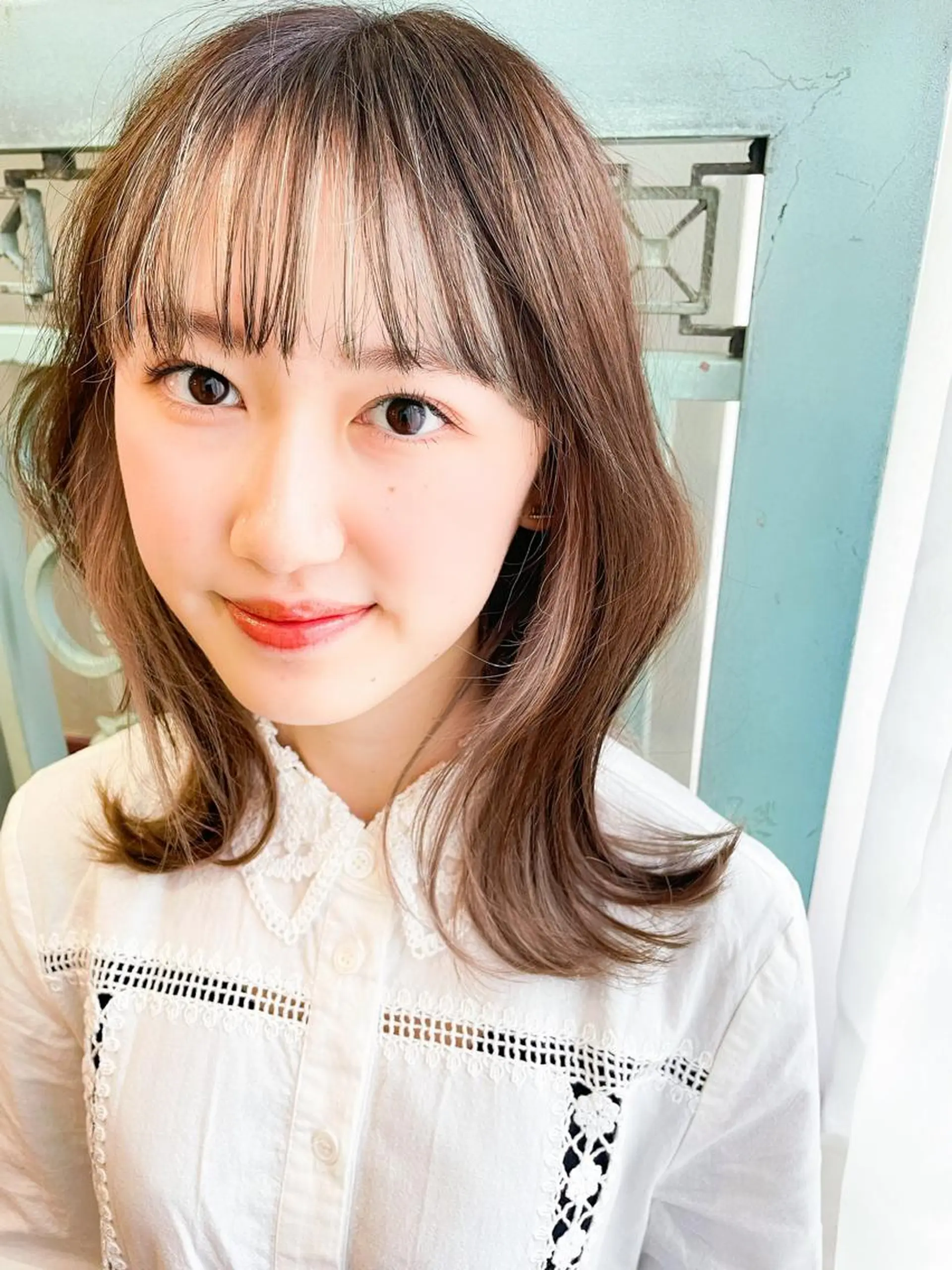 セミロング カラー パーマ ヘアアレンジ メンズ ヘアセット 表参道Lise おおいしおりのヘアスタイル