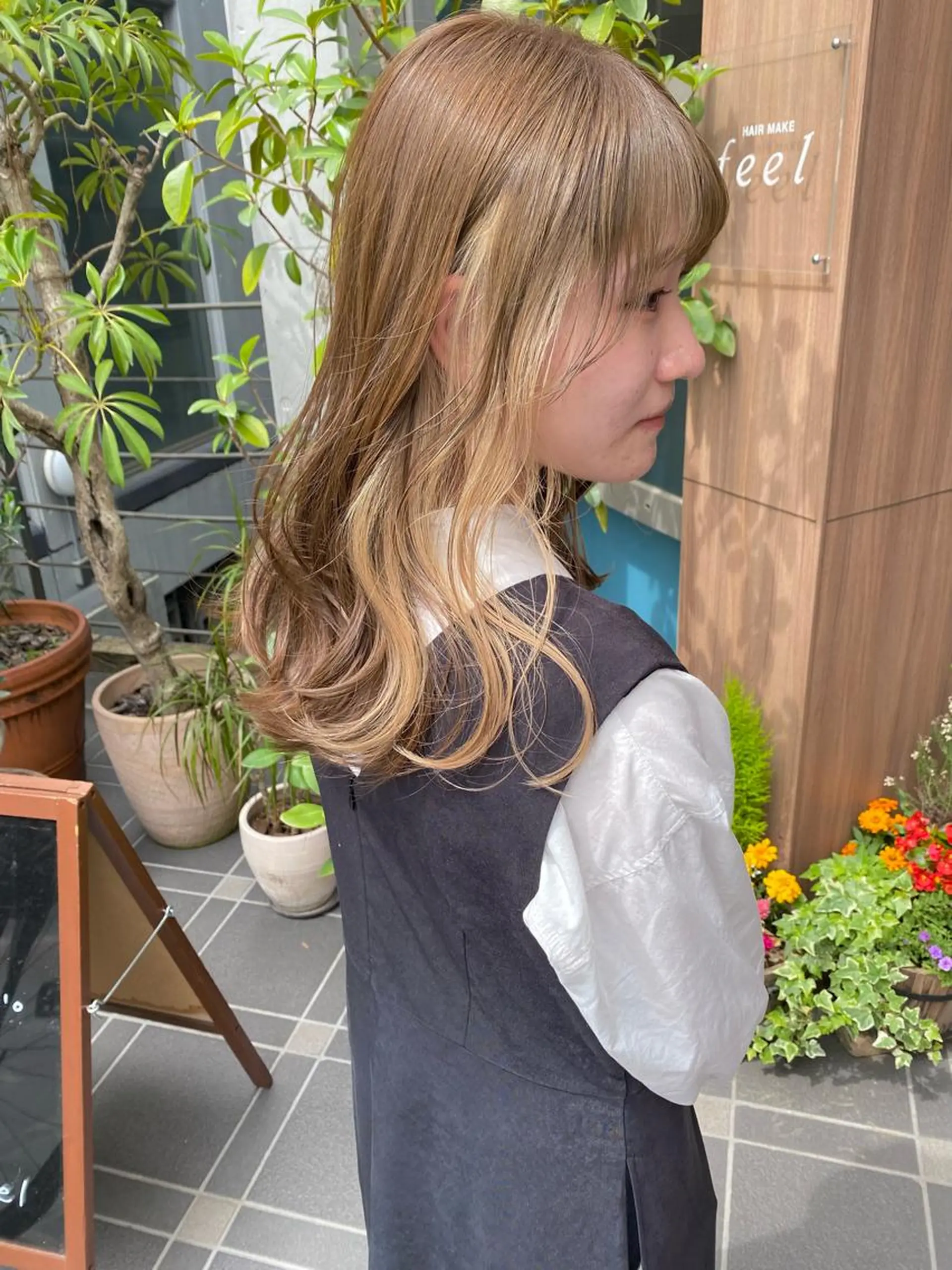 ロング ヘアカラー トリートメント レイヤーカット /透明感/千葉怜寿のヘアスタイル