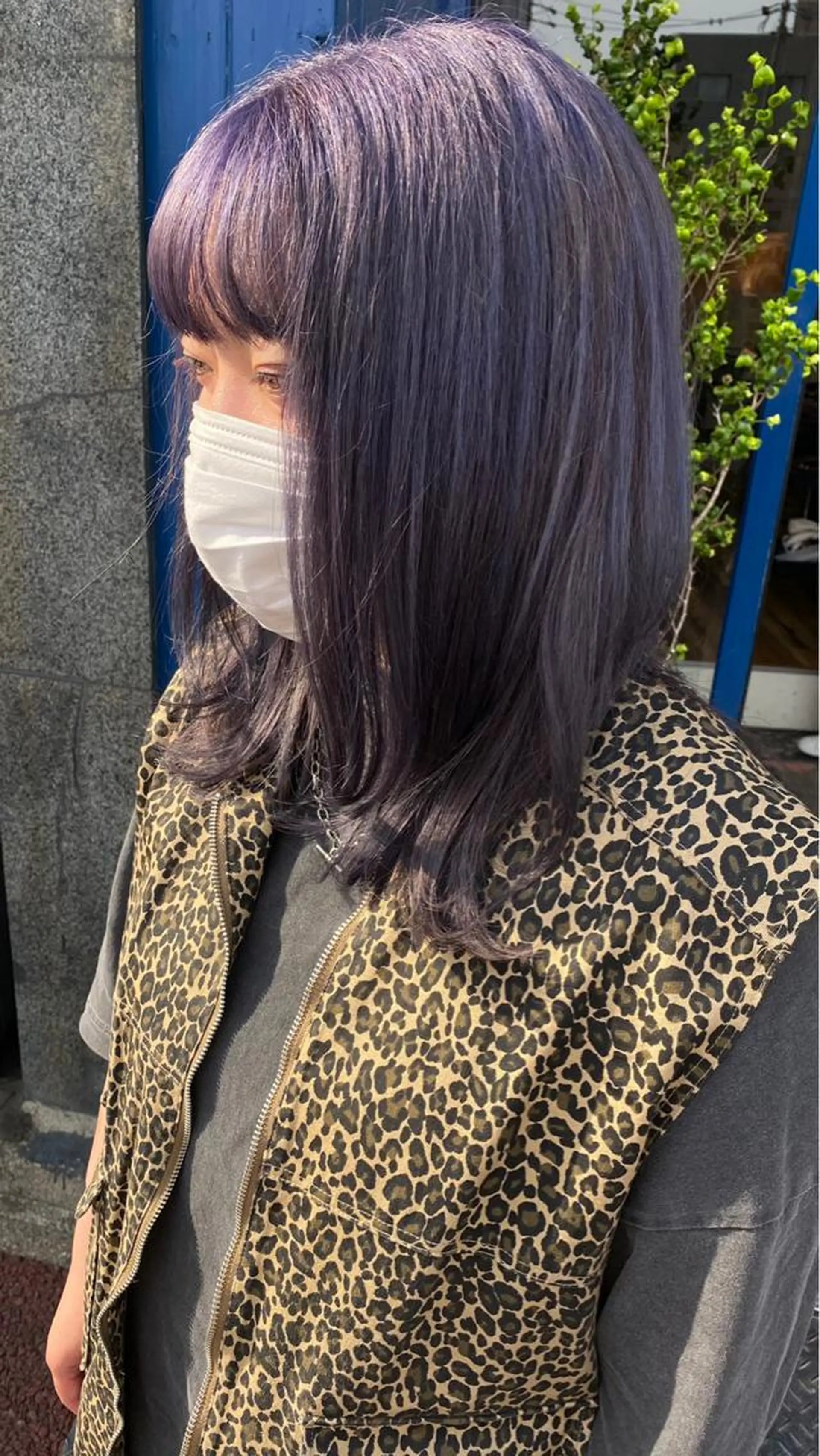 セミロング パープルカラー 中尾 未来/艶カラー /カットモデルのヘアスタイル