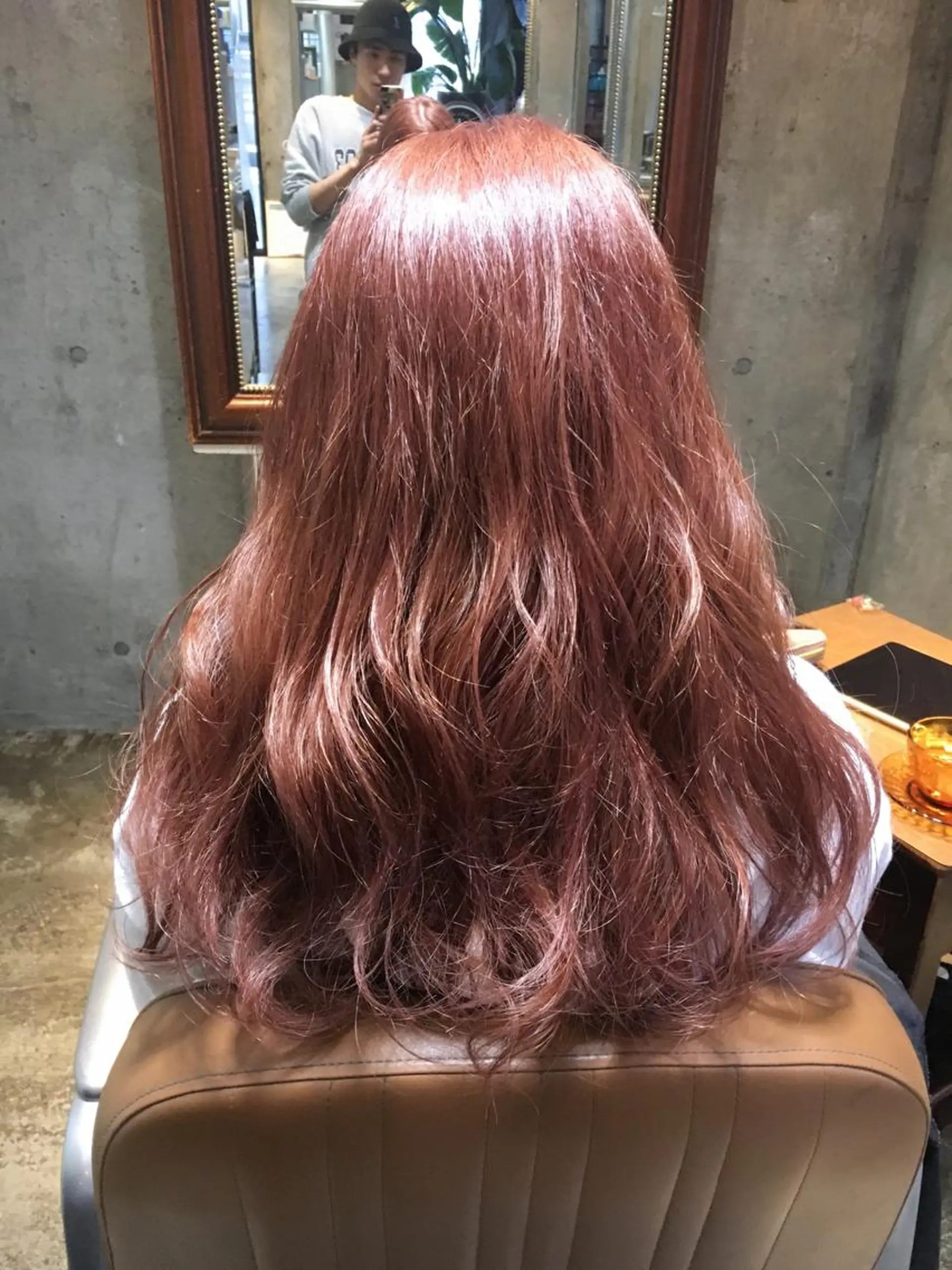 ロング カラー ダブルカラー ピンクカラー 北條 優輝のヘアスタイル