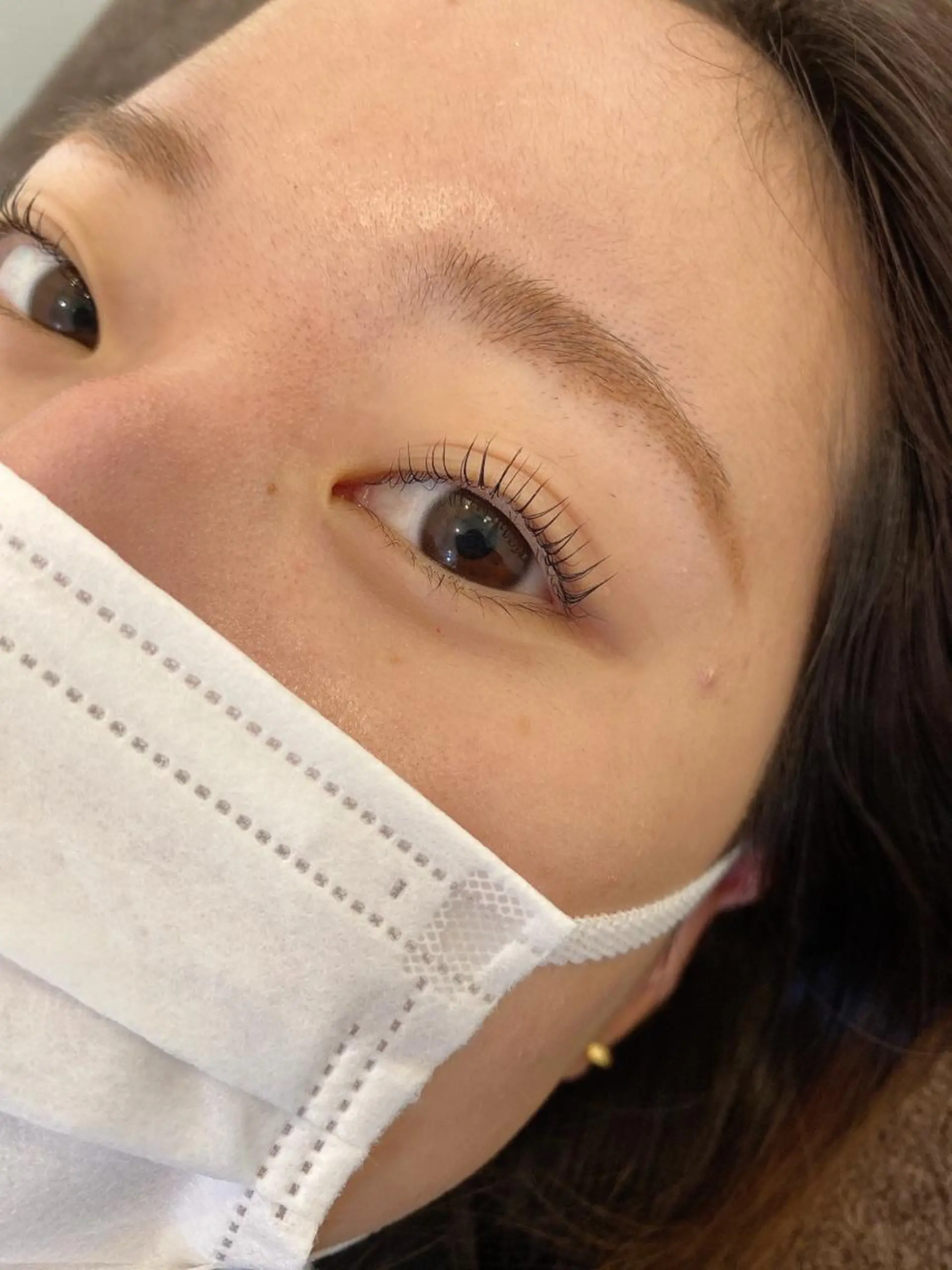 マツエク・マツパ 一重×まつ毛パーマ マツパ ブリーチなしカラー ダブルカラーエクステのヘアスタイル