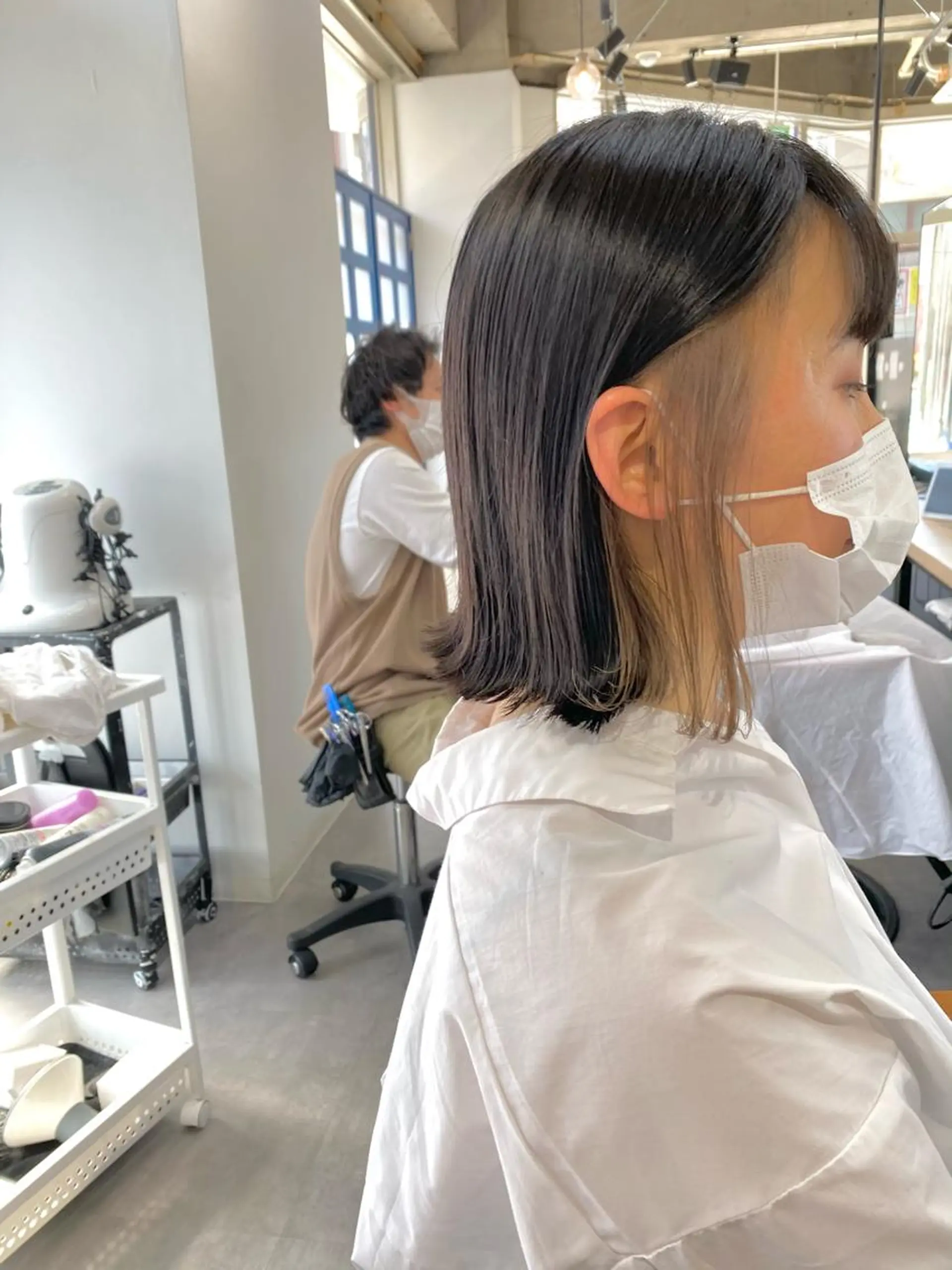 ミディアム カット ヘアカラー トリートメント SABO 草薙店【サボ】所属・🍃ボブ&ショート 特化🍃髪質改善🍃のヘアスタイル