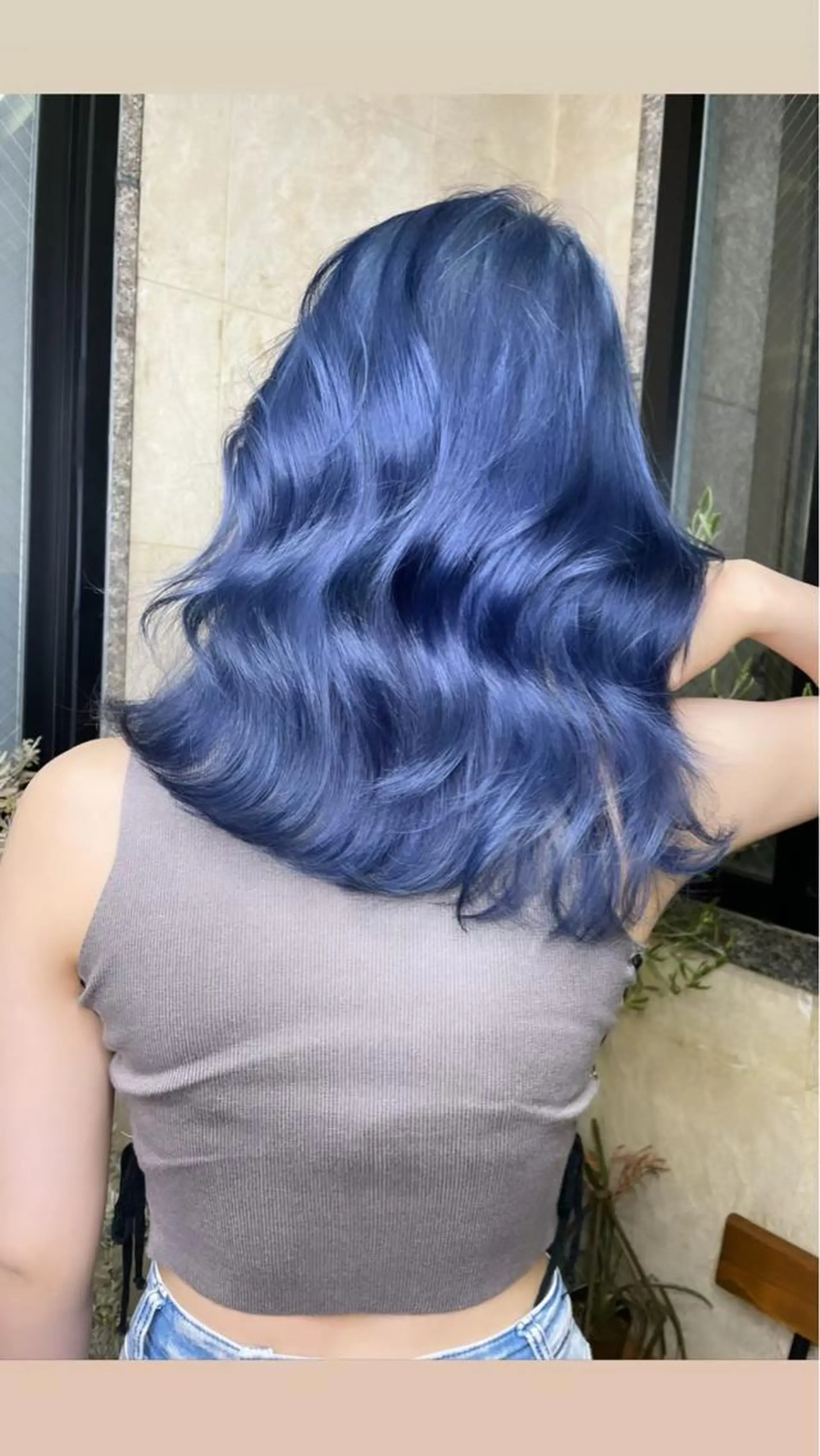 カラー ブルーカラー MUSASHI ブリーチカラー◎のヘアスタイル